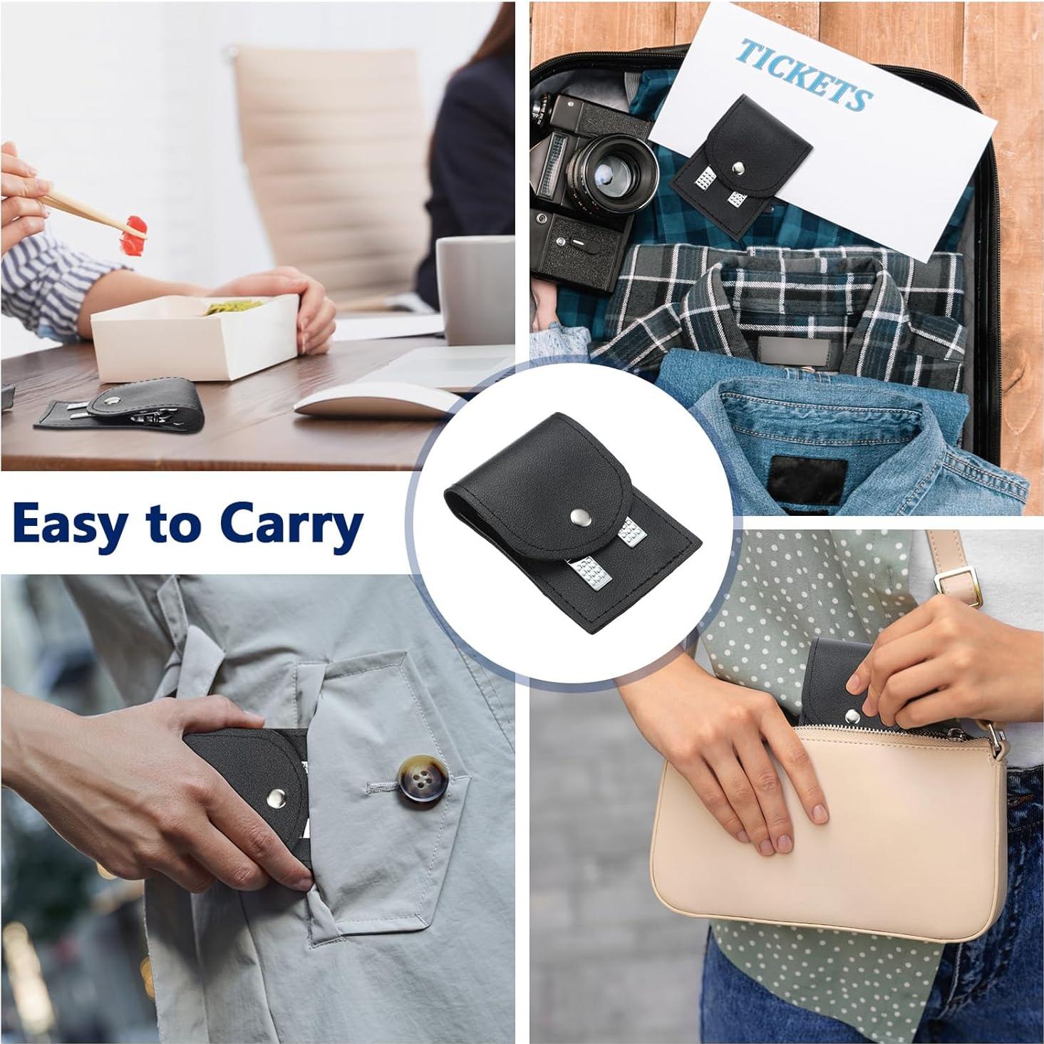 Kit de Manicura de Viaje Geosar 50 Piezas Acero Inoxidable Negro