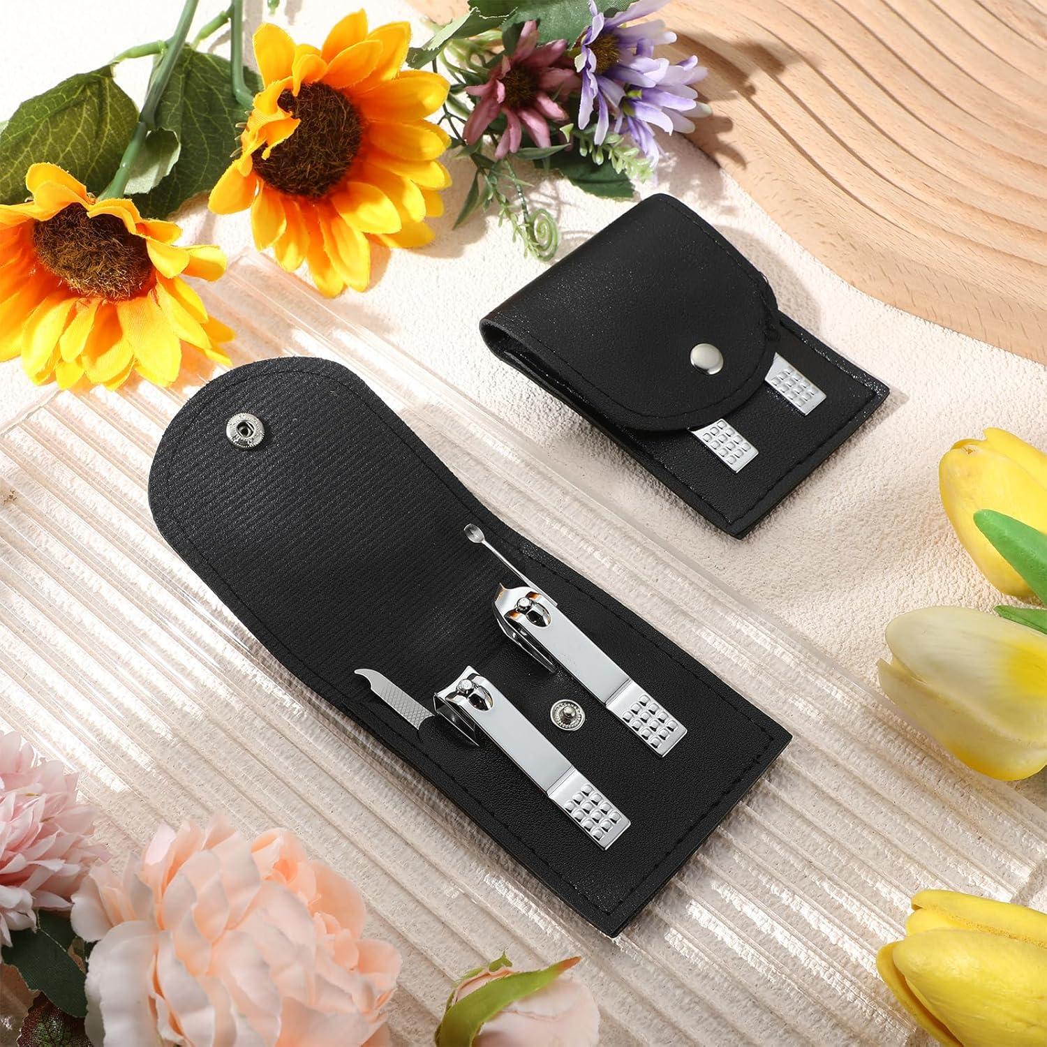 Kit de Manicura de Viaje Geosar 50 Piezas Acero Inoxidable Negro