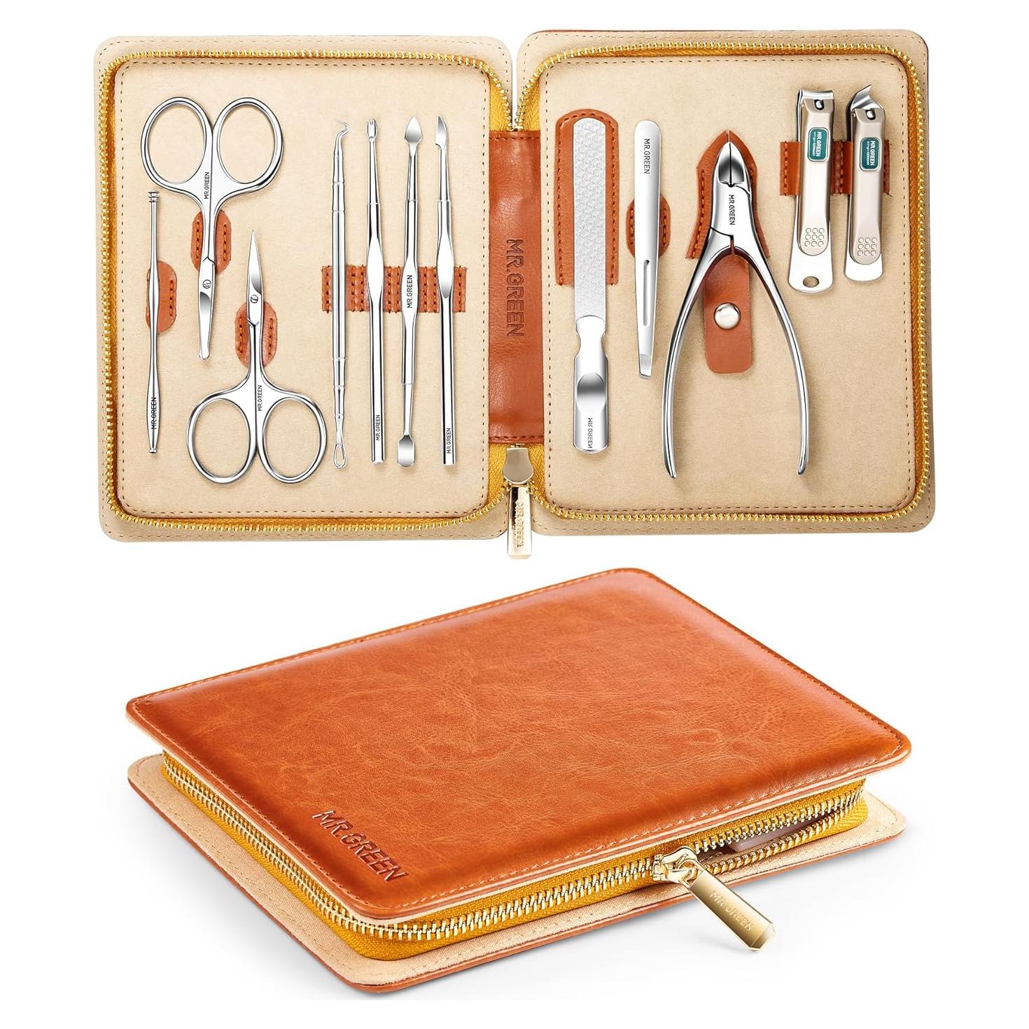 Juego de Manicura Profesional MR.GREEN con Estuche - 12 Piezas