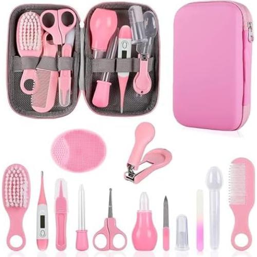 Kit de Cuidado para Bebés WXA 14 en 1 Rosa - Cepillo, Peine, Cortauñas