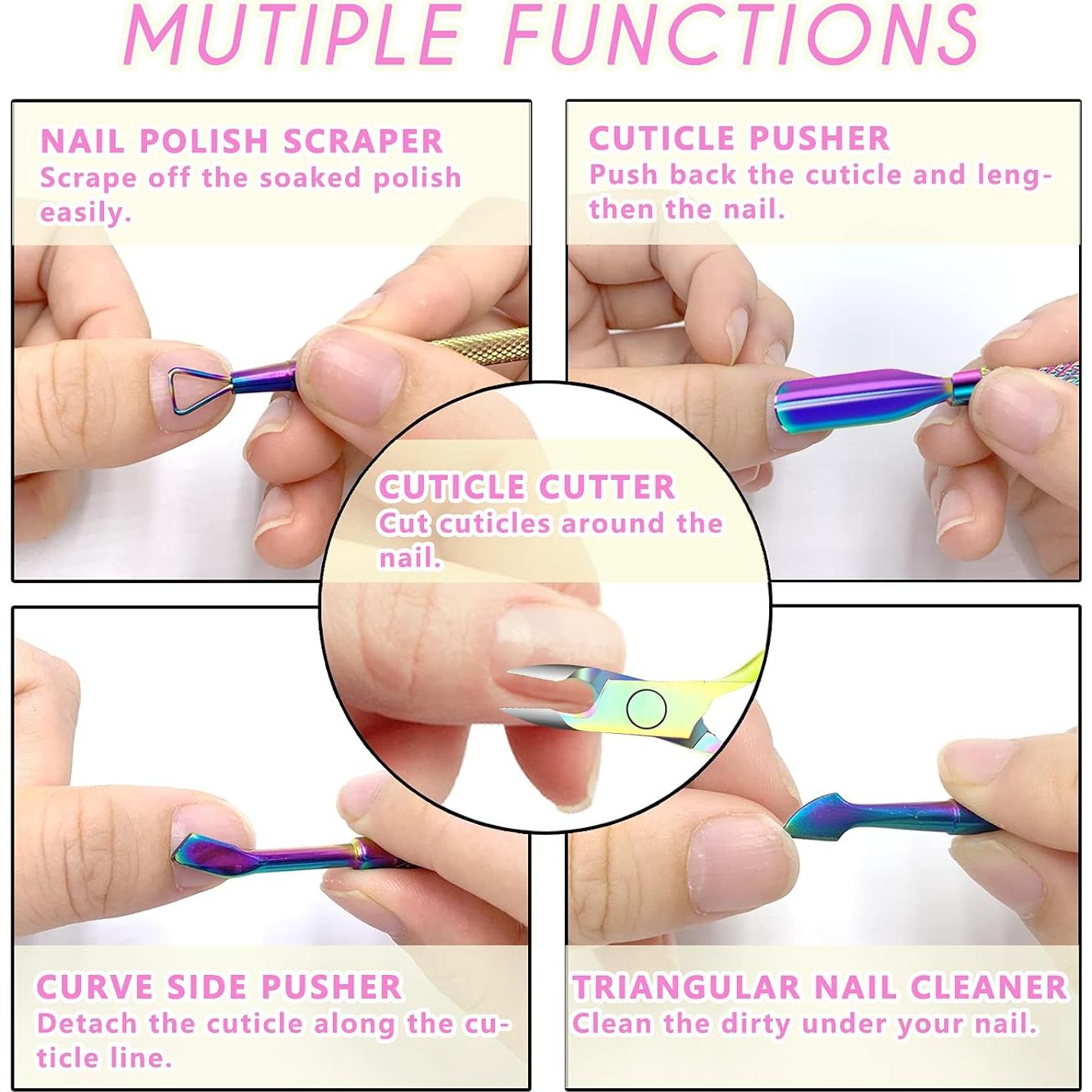 Recortador de Cutículas Decute 5 en 1 Acero Inoxidable Colorido