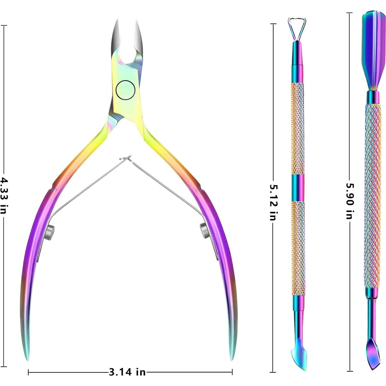 Recortador de Cutículas Decute 5 en 1 Acero Inoxidable Colorido