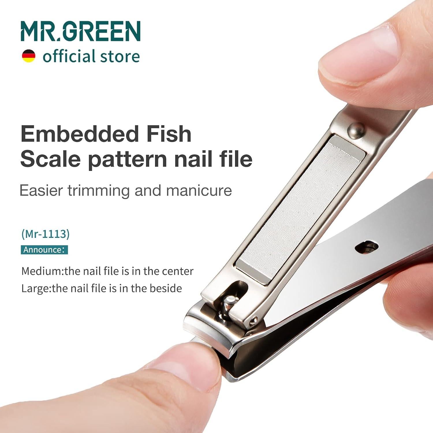 Cortauñas MR.GREEN Mediano Acero Inoxidable con Lima