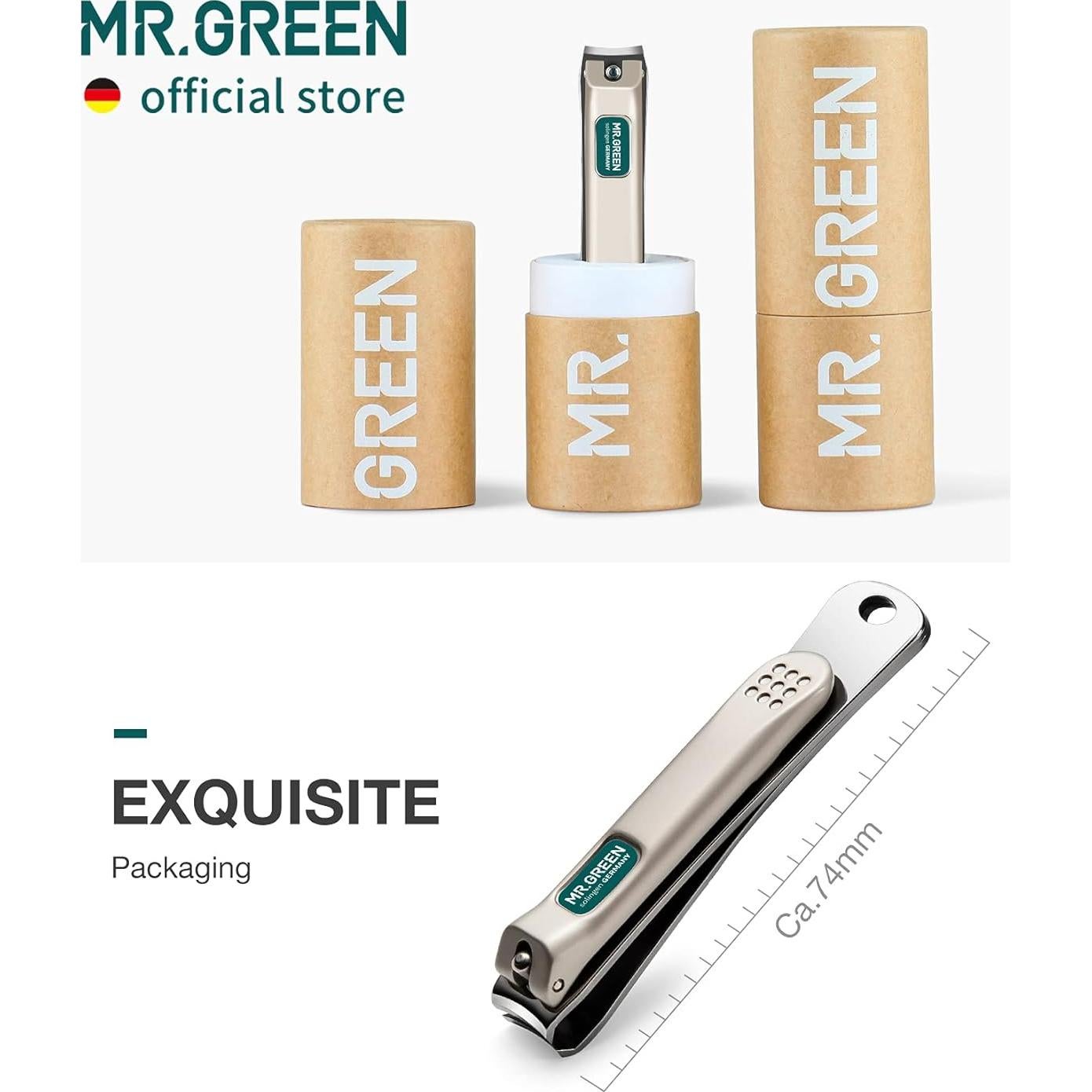 Cortauñas MR.GREEN Mediano Acero Inoxidable con Lima