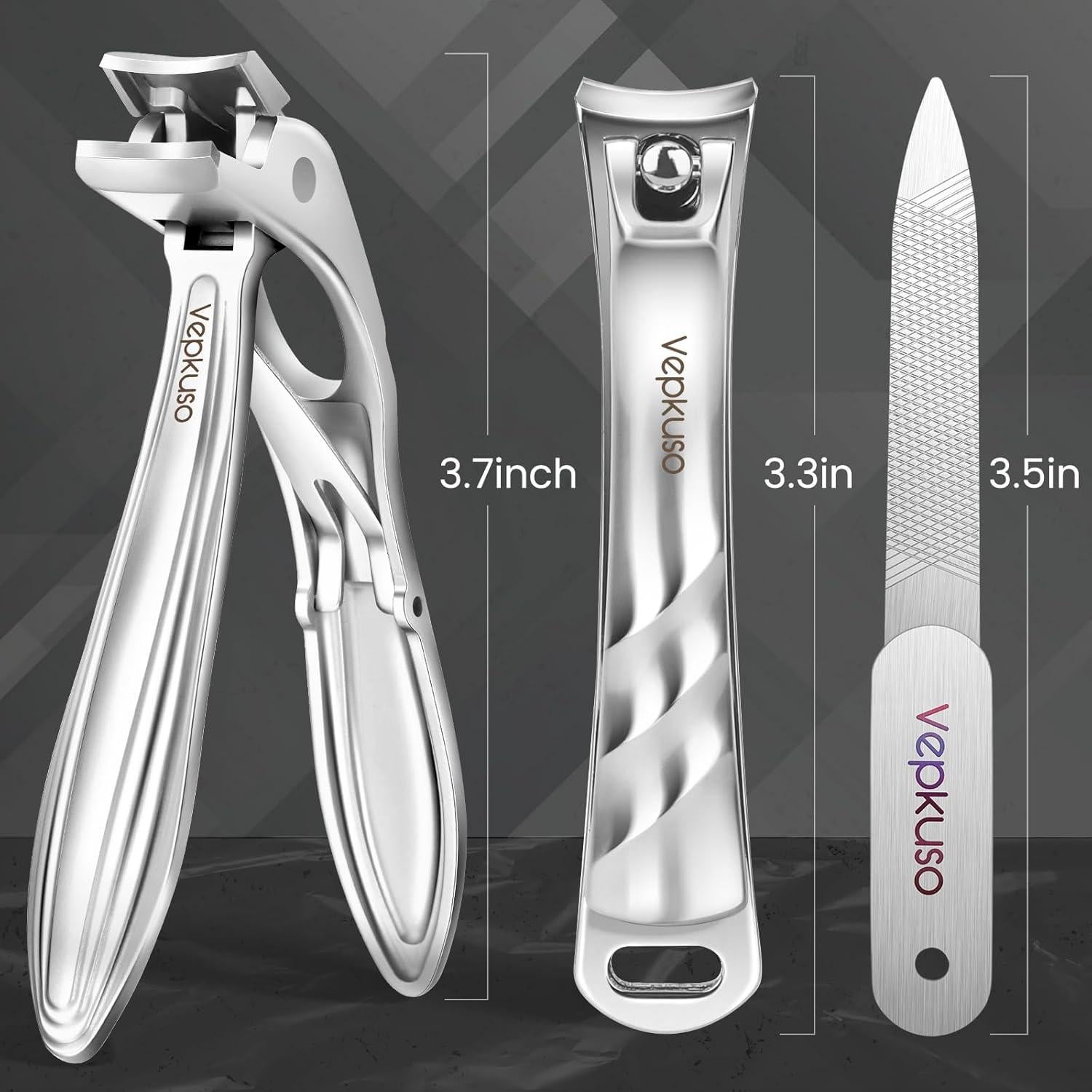 Juego Cortauñas Profesional Vepkuso - Acero Inoxidable, Ergonomía