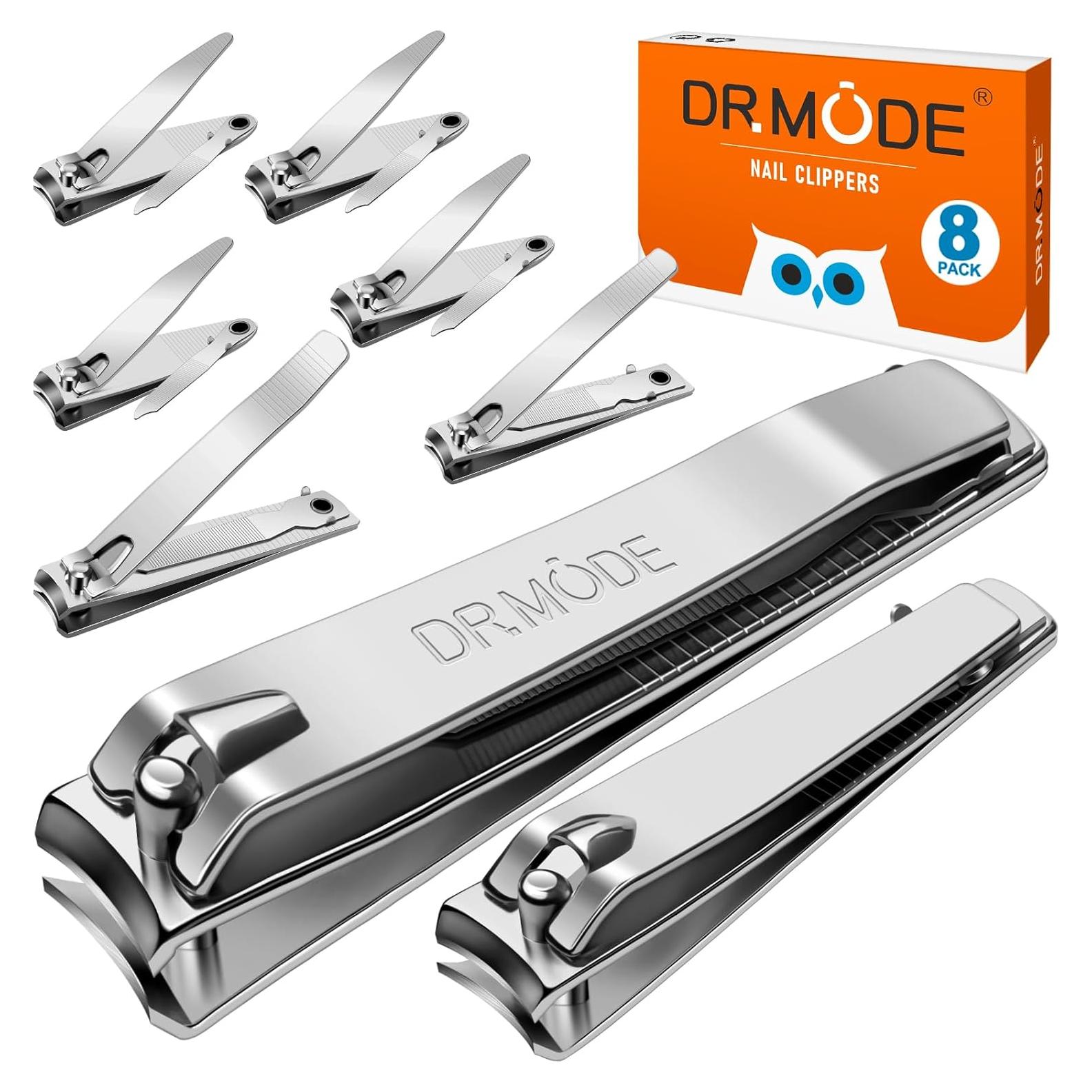 Cortauñas DRMODE - Paquete de 8 Cortauñas de Acero Inoxidable