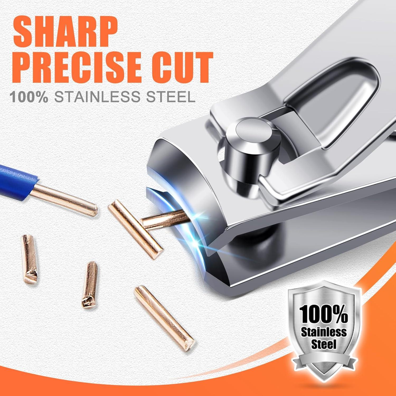 Cortauñas DRMODE - Paquete de 8 Cortauñas de Acero Inoxidable