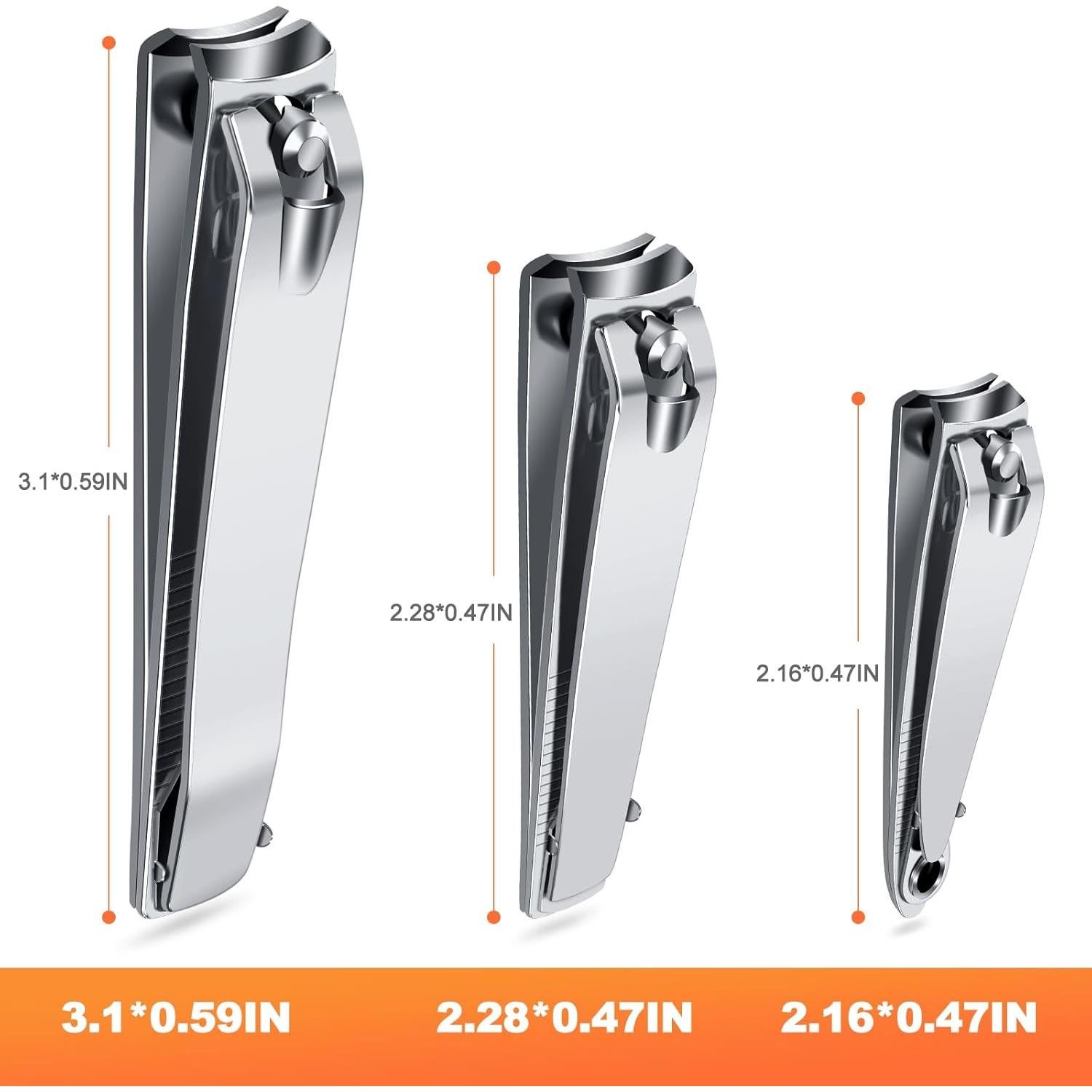 Cortauñas DRMODE - Paquete de 8 Cortauñas de Acero Inoxidable