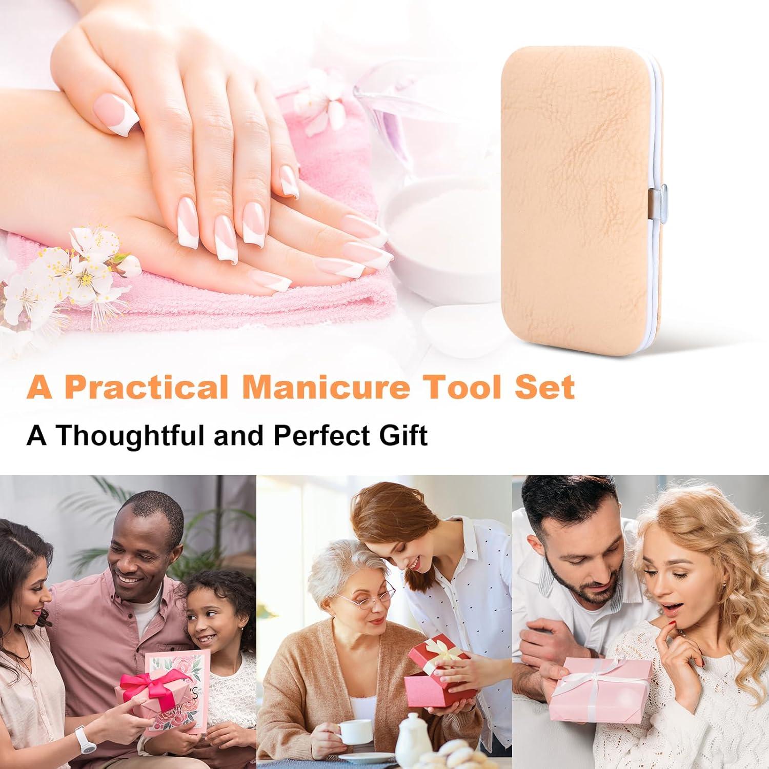 Juego de Manicura HOLD-U-DREAM 7 en 1 Acero Inoxidable Oro Rosa