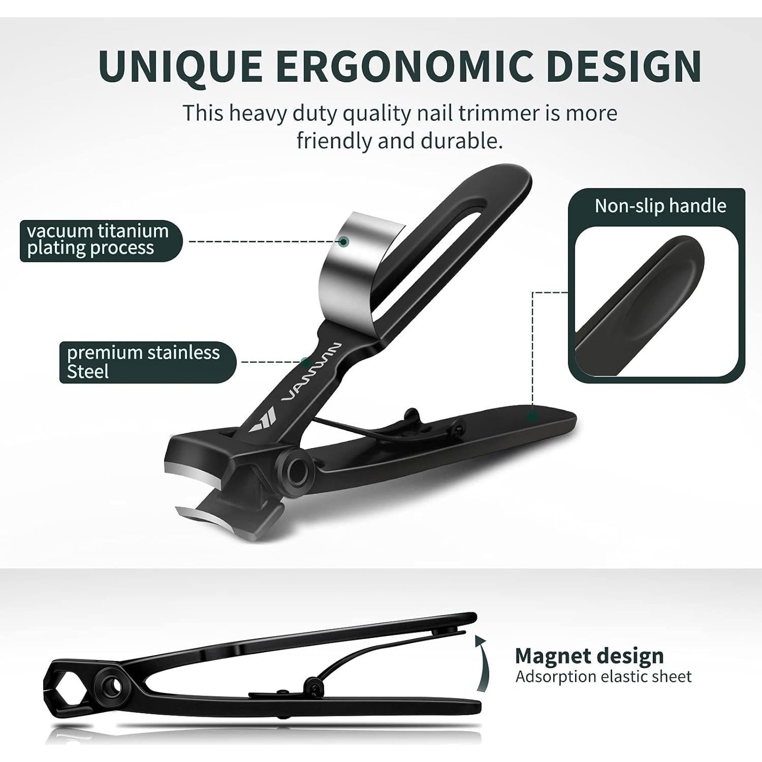 Cortauñas Gruesas VANWIN 16mm Acero Inoxidable con Lima
