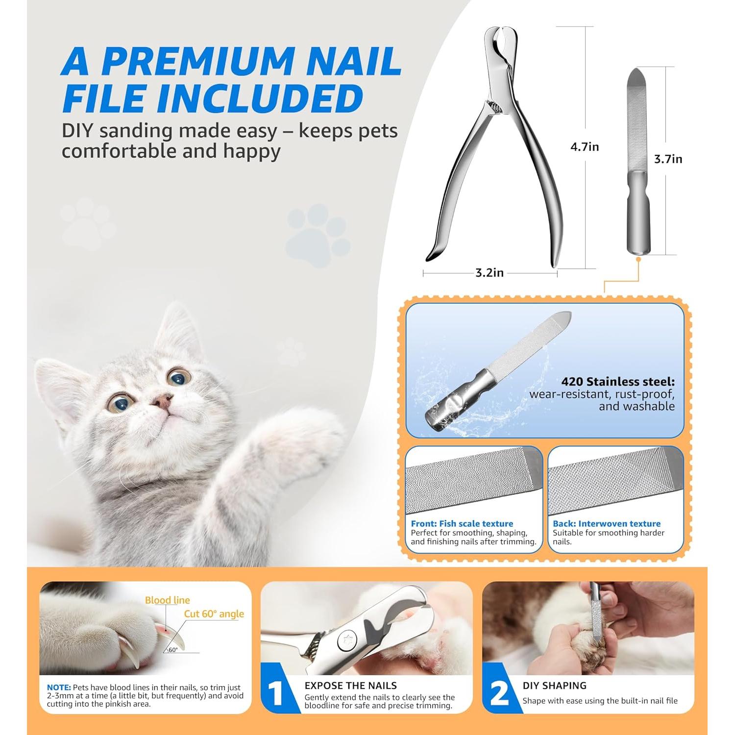 Cortauñas Profesional IPTPAS para Gatos y Perros Pequeños