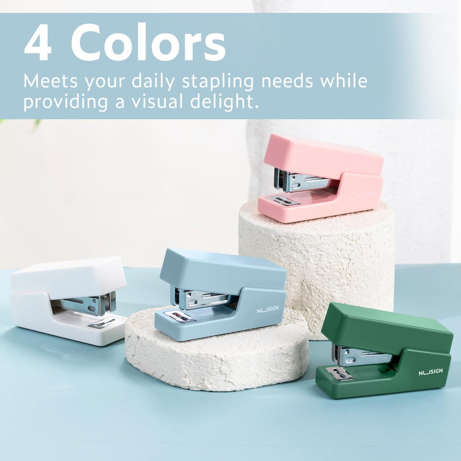 Mini Grapadora NUSIGN Azul 25 Hojas 830 Grapas