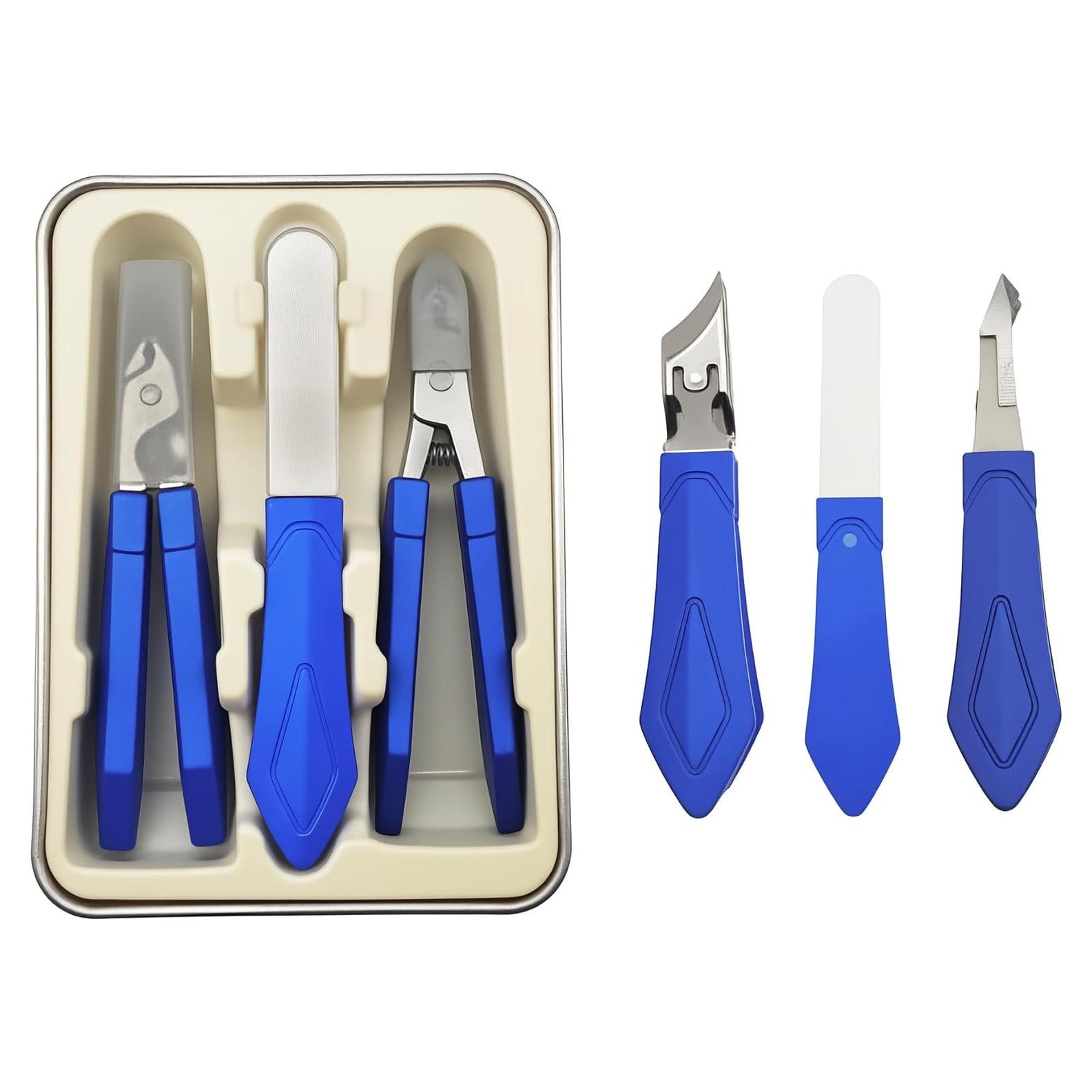 Juego de Cortauñas Antisalpicaduras Acero Inoxidable 3 Piezas