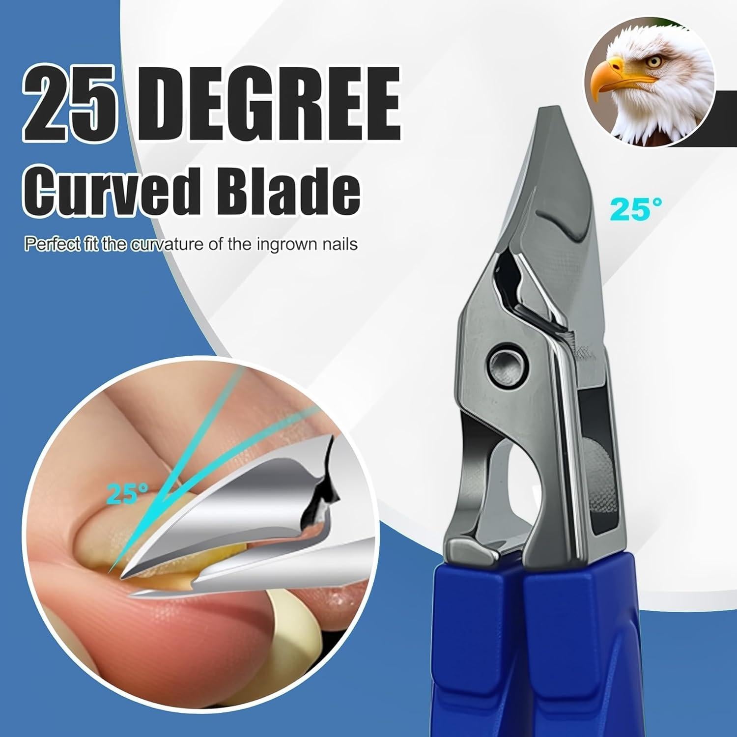 Juego de Cortauñas Antisalpicaduras Acero Inoxidable 3 Piezas