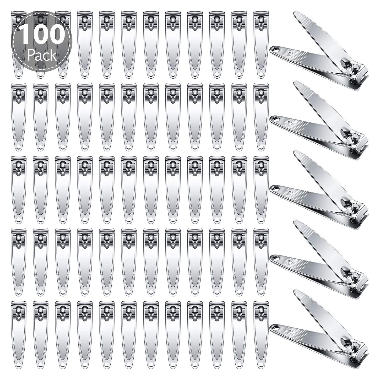 Set de 100 Cortauñas Mudder de Acero Inoxidable Portátil