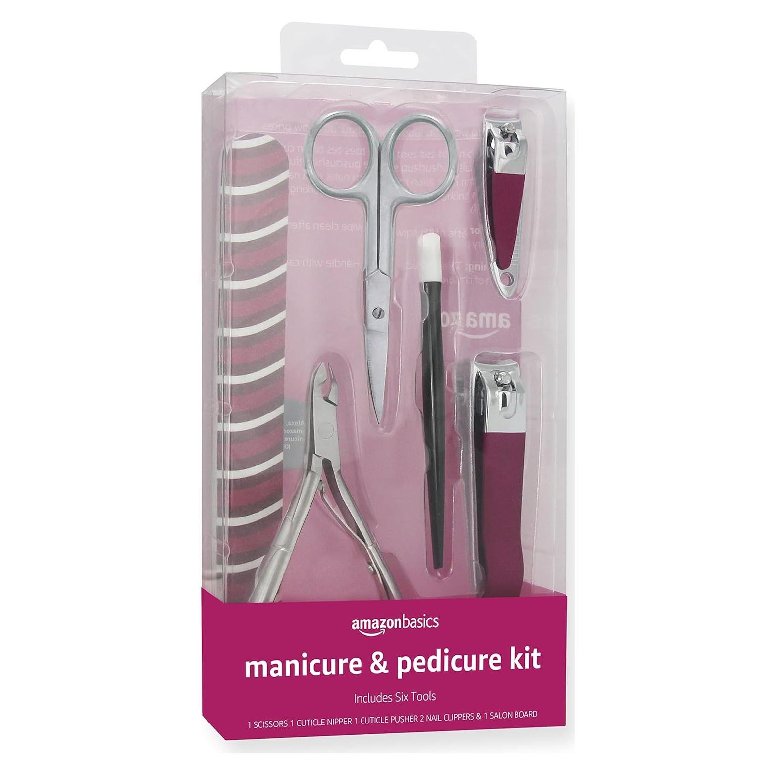 Kit de Manicura y Pedicura 6 Piezas Amazon Basics