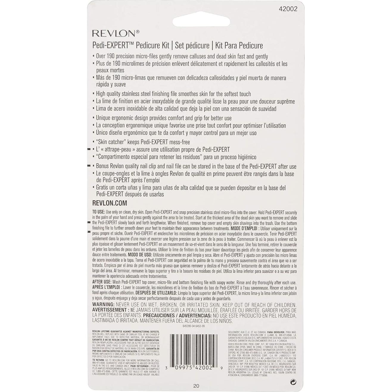 Kit de Pedicura Revlon PediExpert 3 Piezas Acero Inoxidable