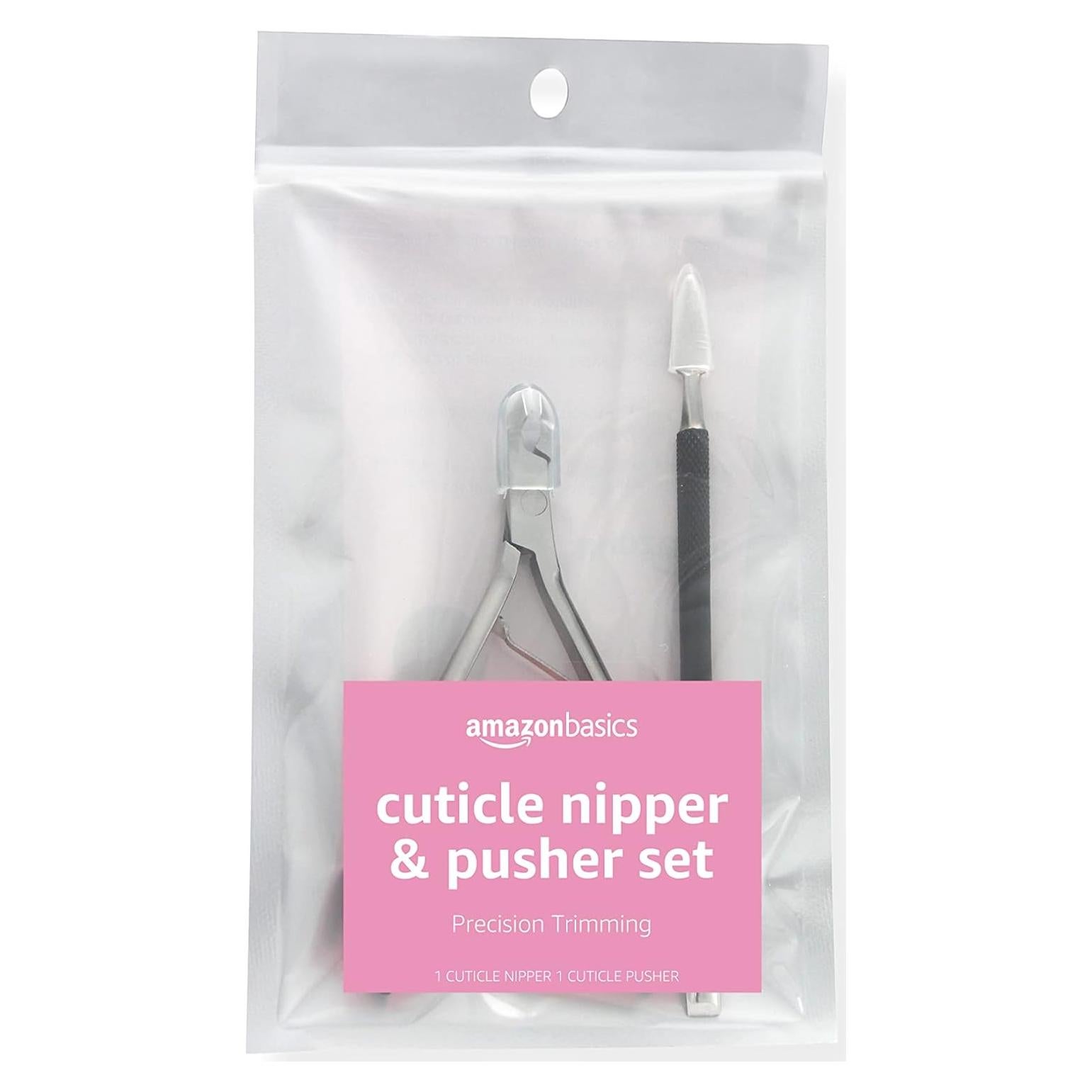 Juego de Cortador y Empujador de Cutículas Amazon Basics