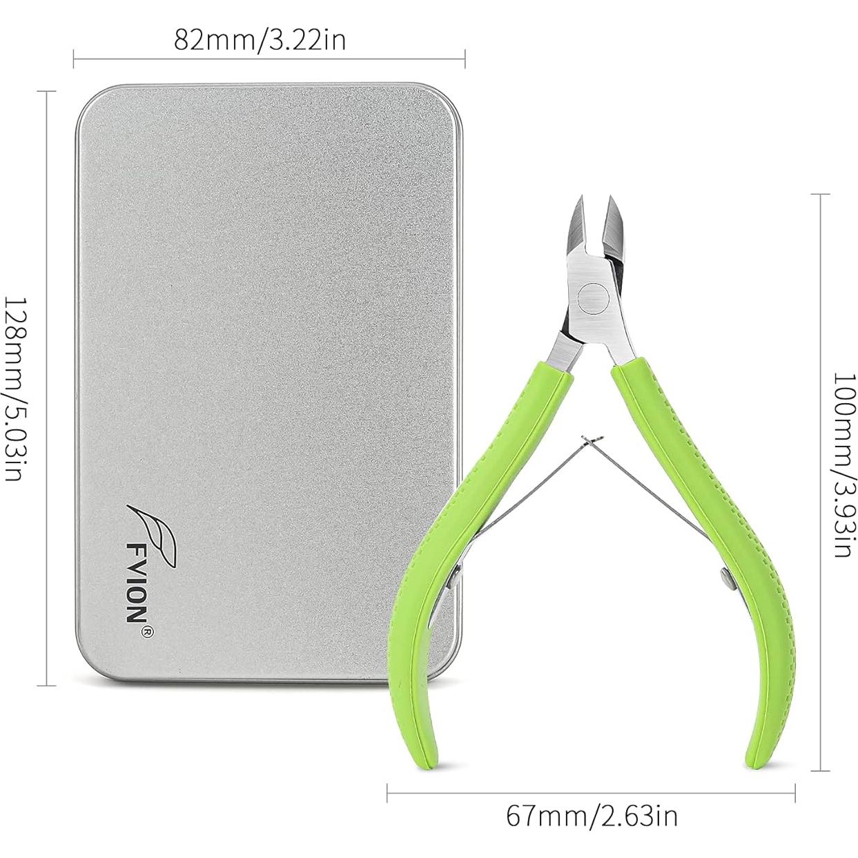 Cortador de Cutículas FVION 9mm Acero Inoxidable Verde