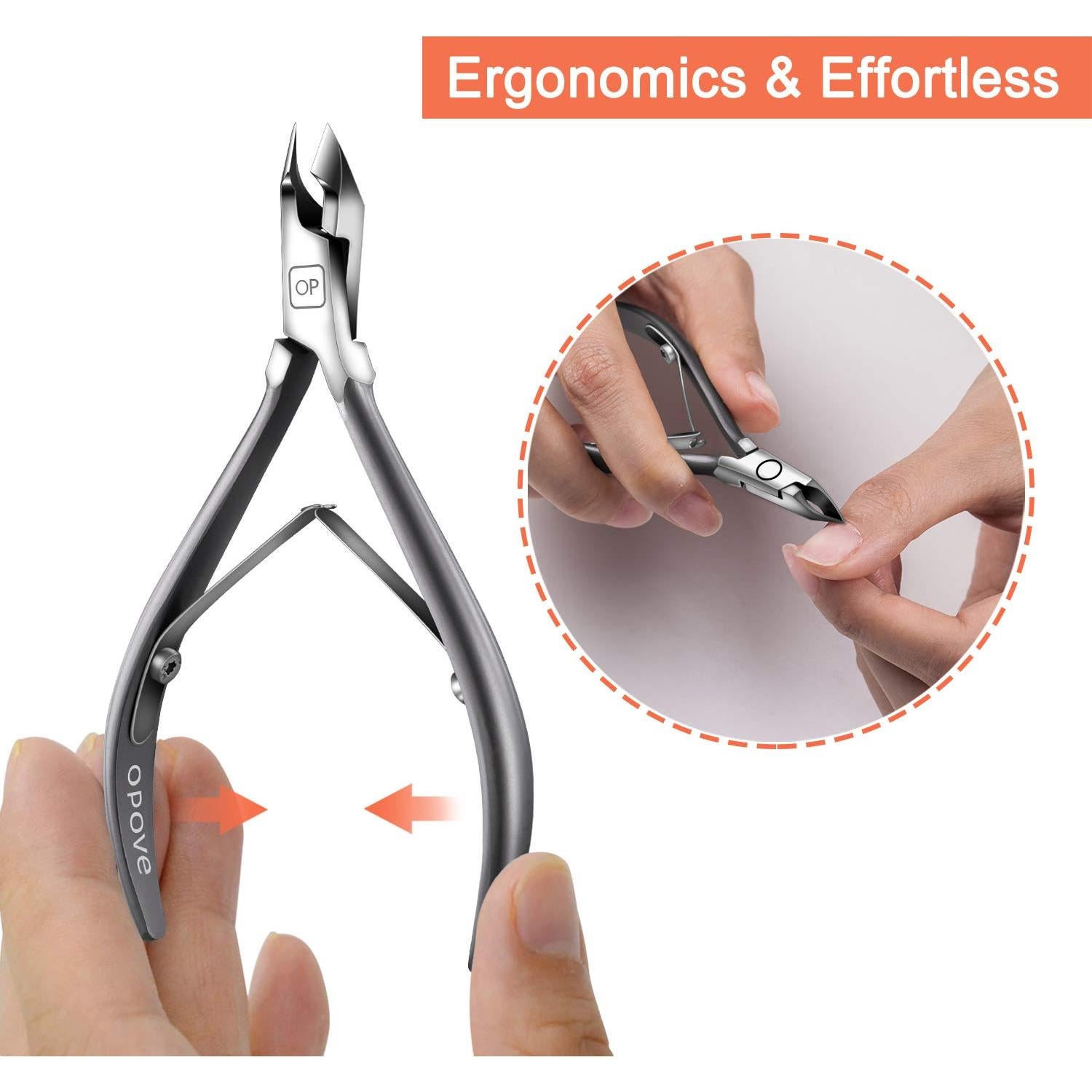 Cortador de Cutículas opove X7 mini Acero Inoxidable Gris