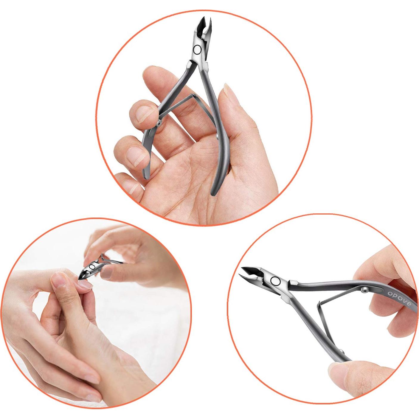 Cortador de Cutículas opove X7 mini Acero Inoxidable Gris