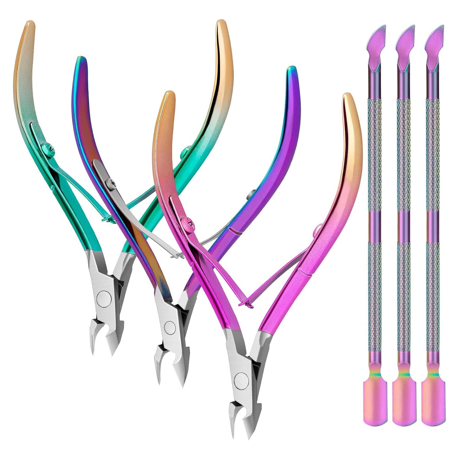 Cortador de Cutículas y Empujador de Acero Inoxidable Sipijian - 6 Piezas