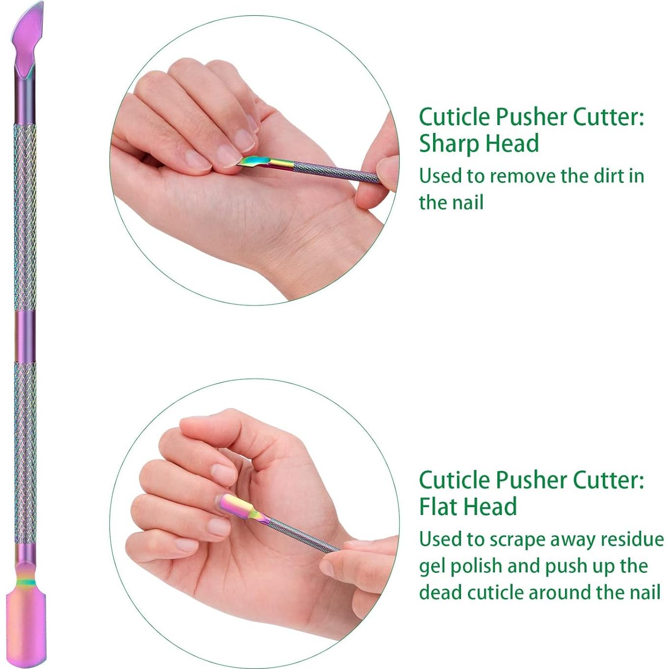 Cortador de Cutículas y Empujador de Acero Inoxidable Sipijian - 6 Piezas