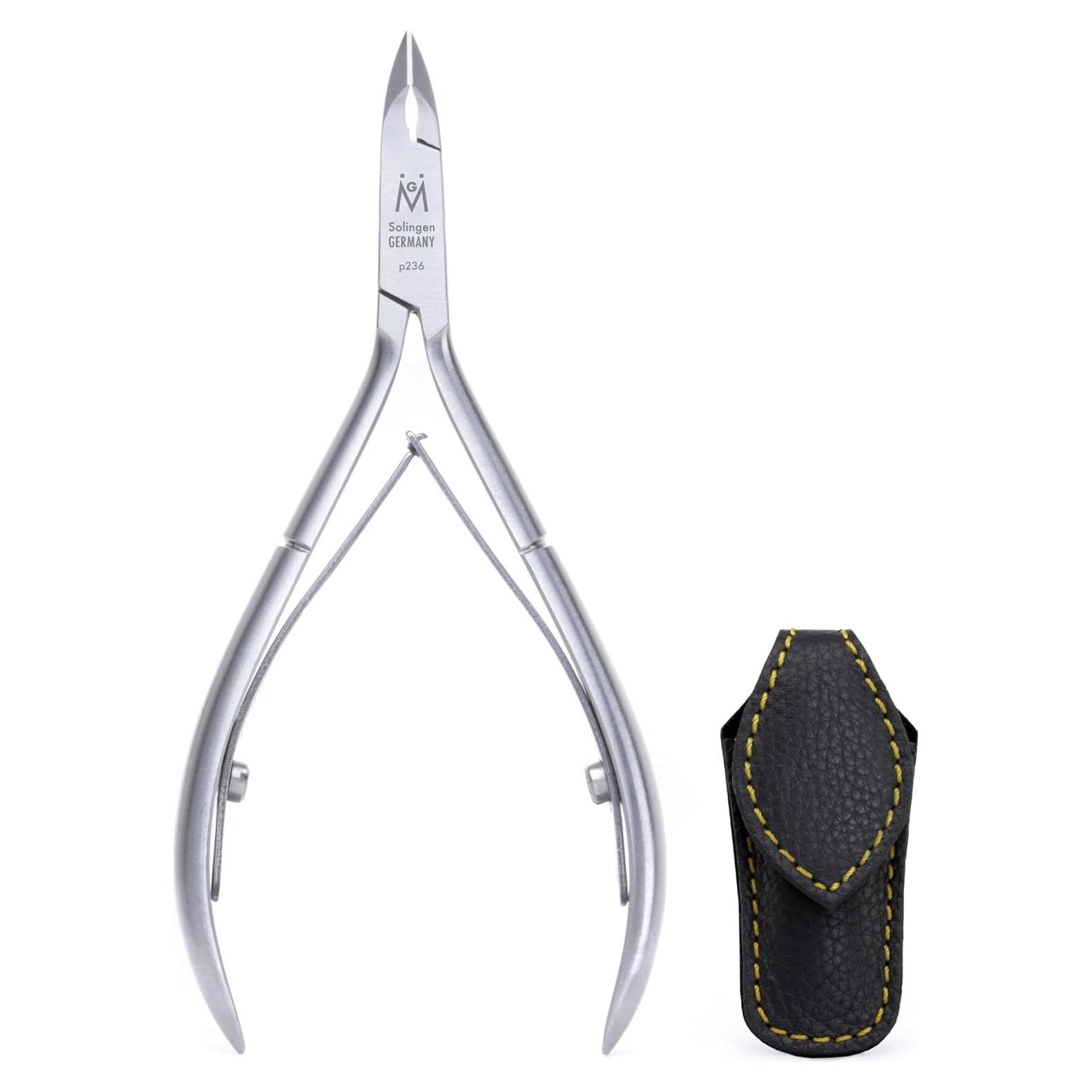 Cortador de Cutículas Profesional GERmanikure en Estuche de Cuero