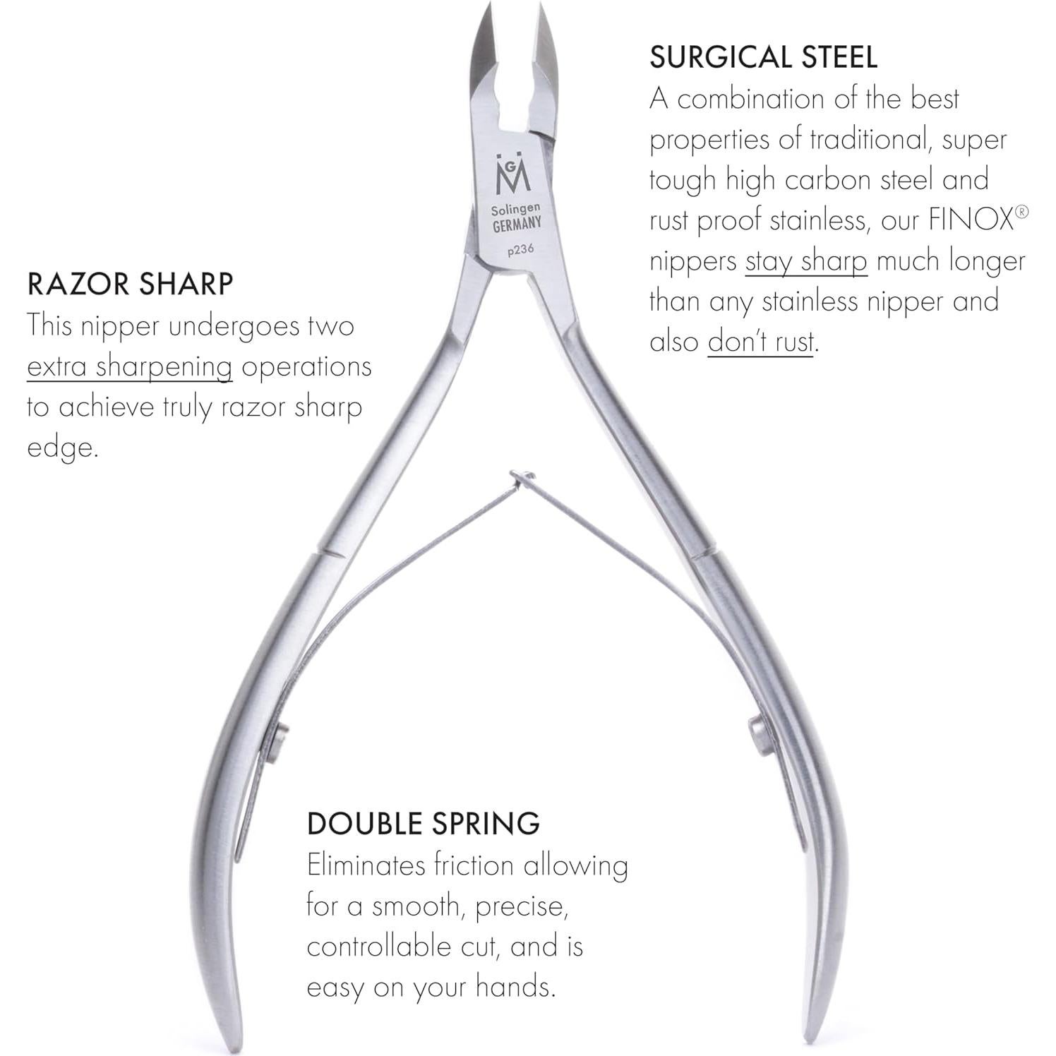 Cortador de Cutículas Profesional GERmanikure en Estuche de Cuero
