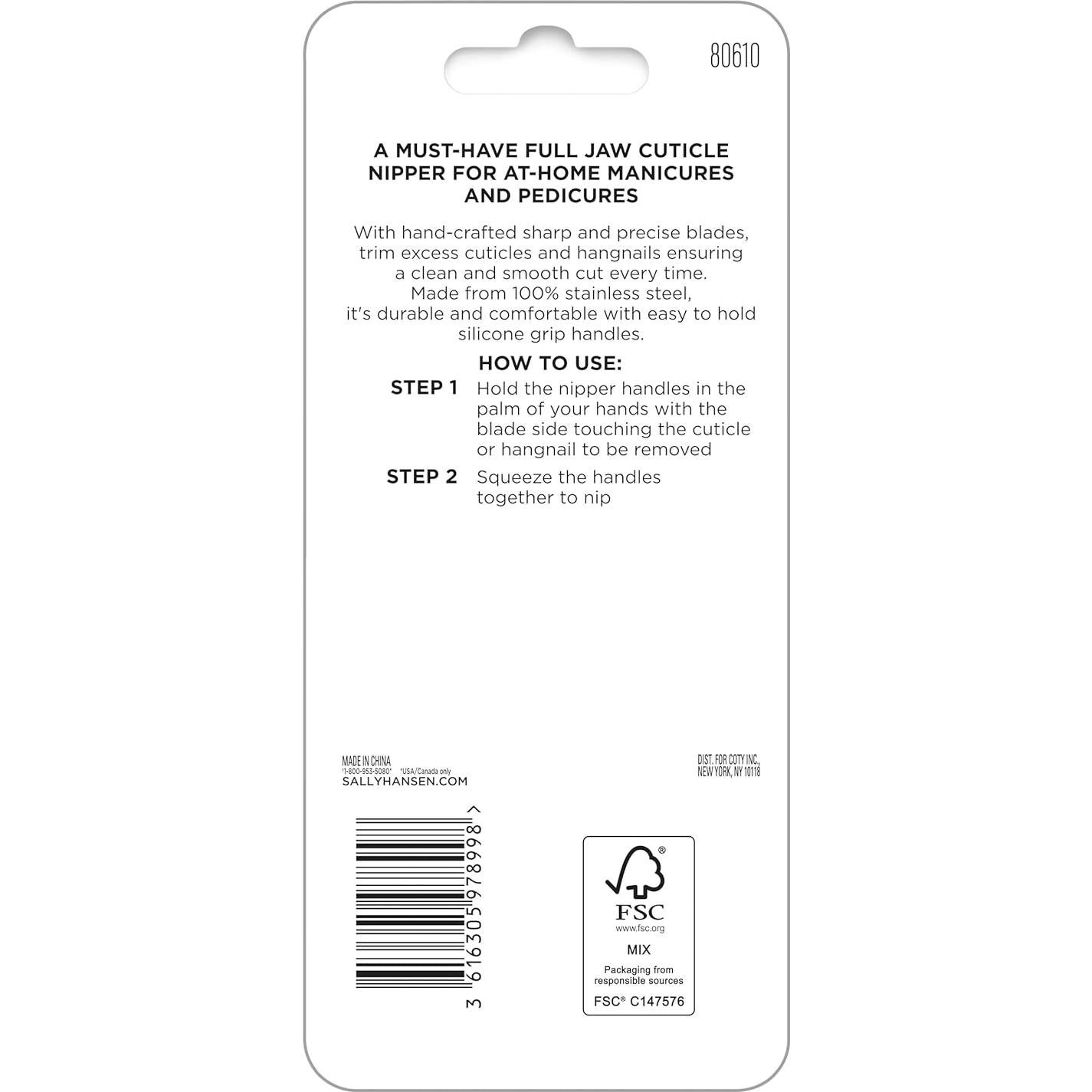 Cortador de Cutículas Sally Hansen Nip 'Em Neat Acero Inoxidable