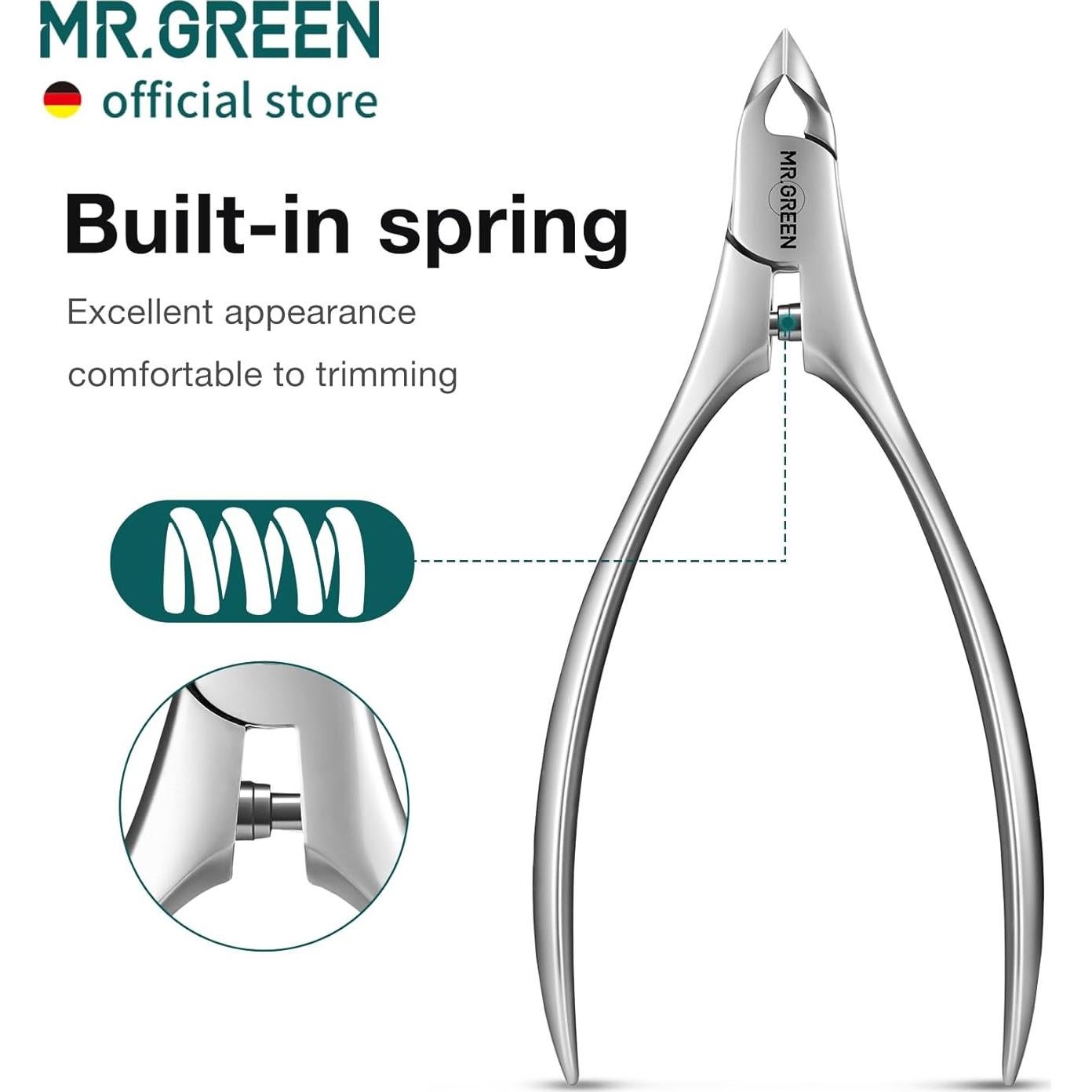 Cortador de Cutículas MR.GREEN 9903 Tijeras Ergonómicas