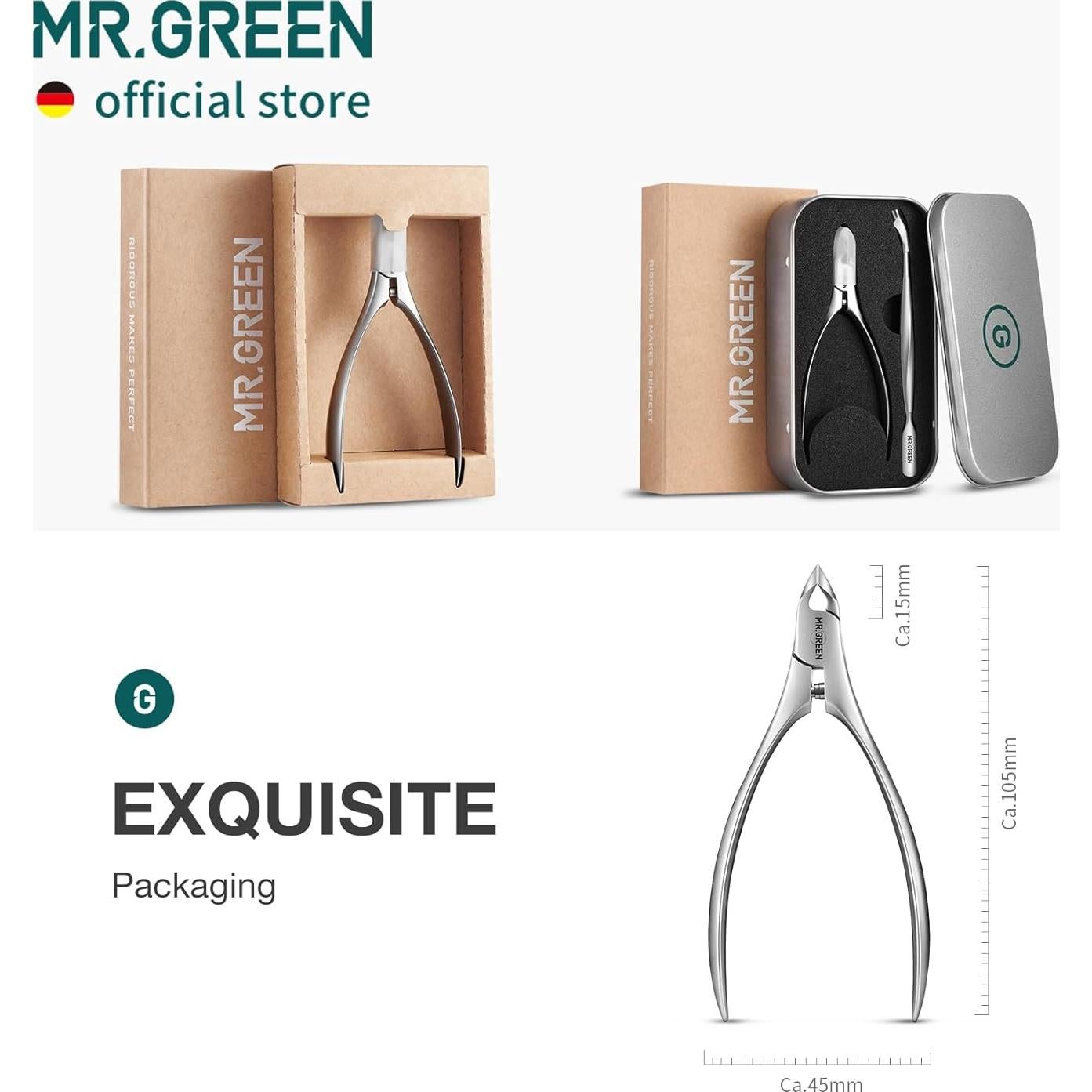 Cortador de Cutículas MR.GREEN 9903 Tijeras Ergonómicas