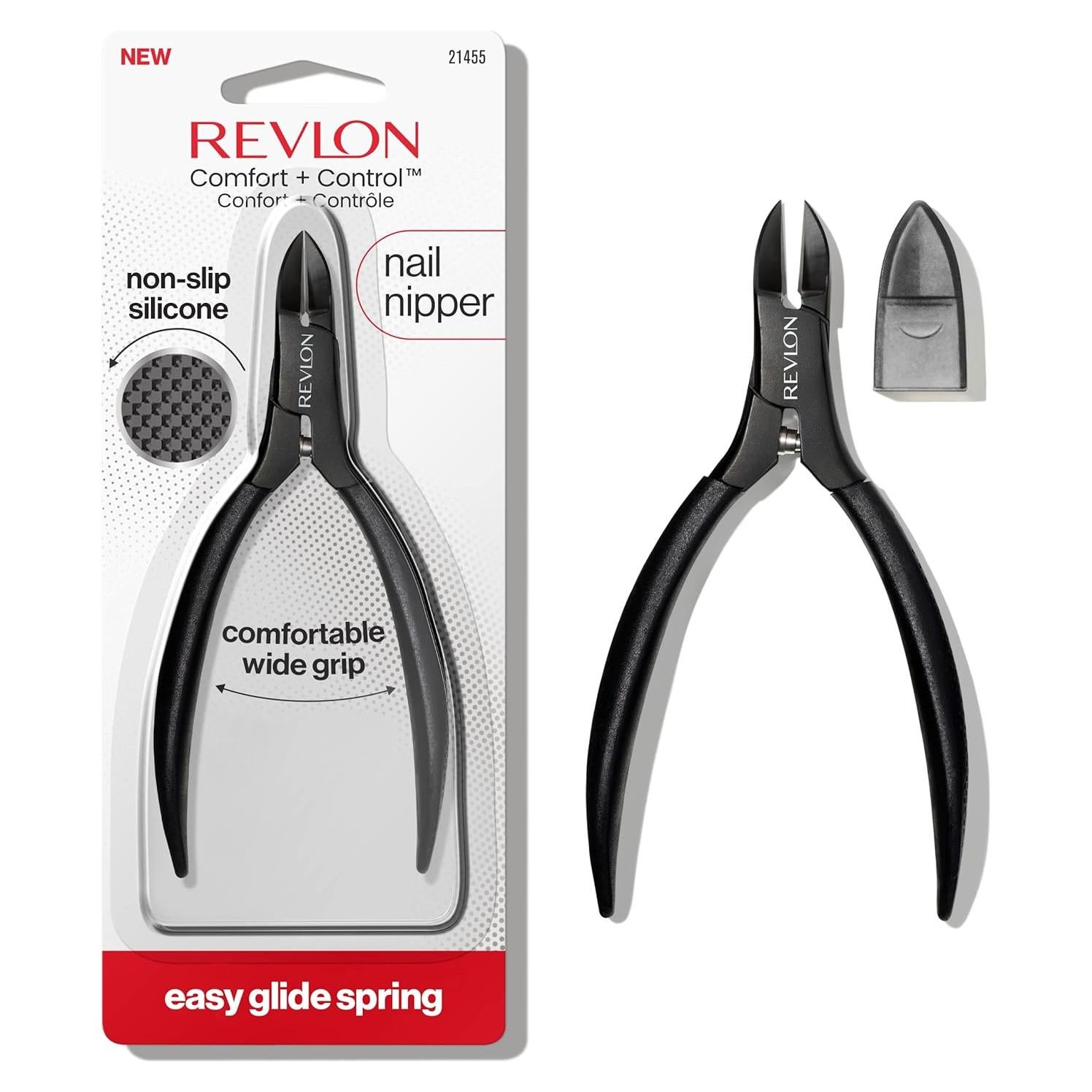 Cortador de Uñas Revlon Comfort + Control, Hoja Recta, Antideslizante