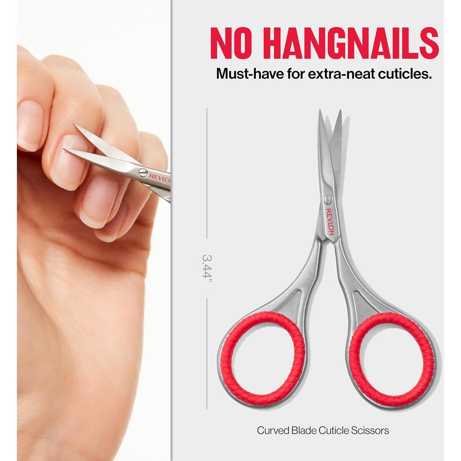 Tijeras para Cutículas Revlon, Acero Inoxidable, Hoja Curvada