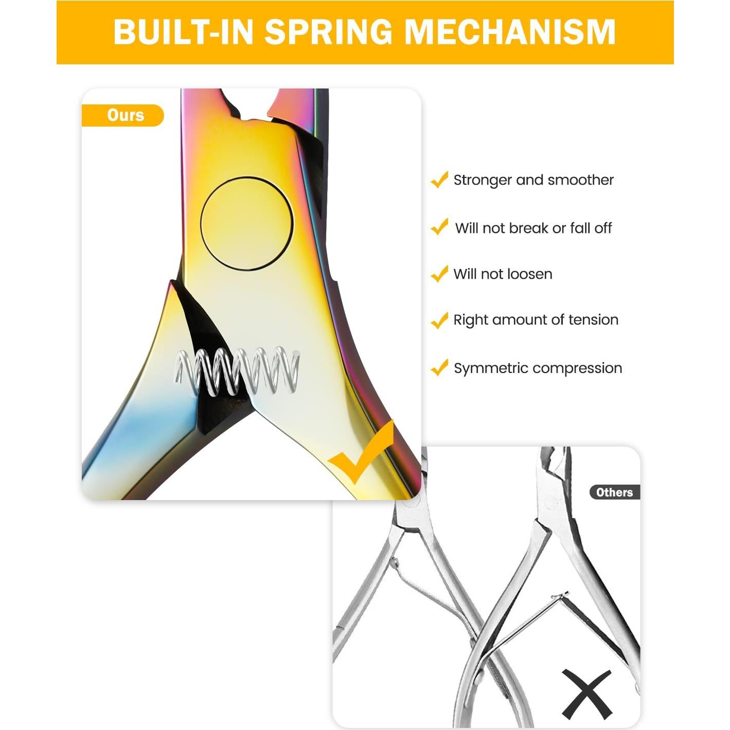Cortador de Cutículas BEZOX Arcoíris con Empujador - Herramientas de Manicura