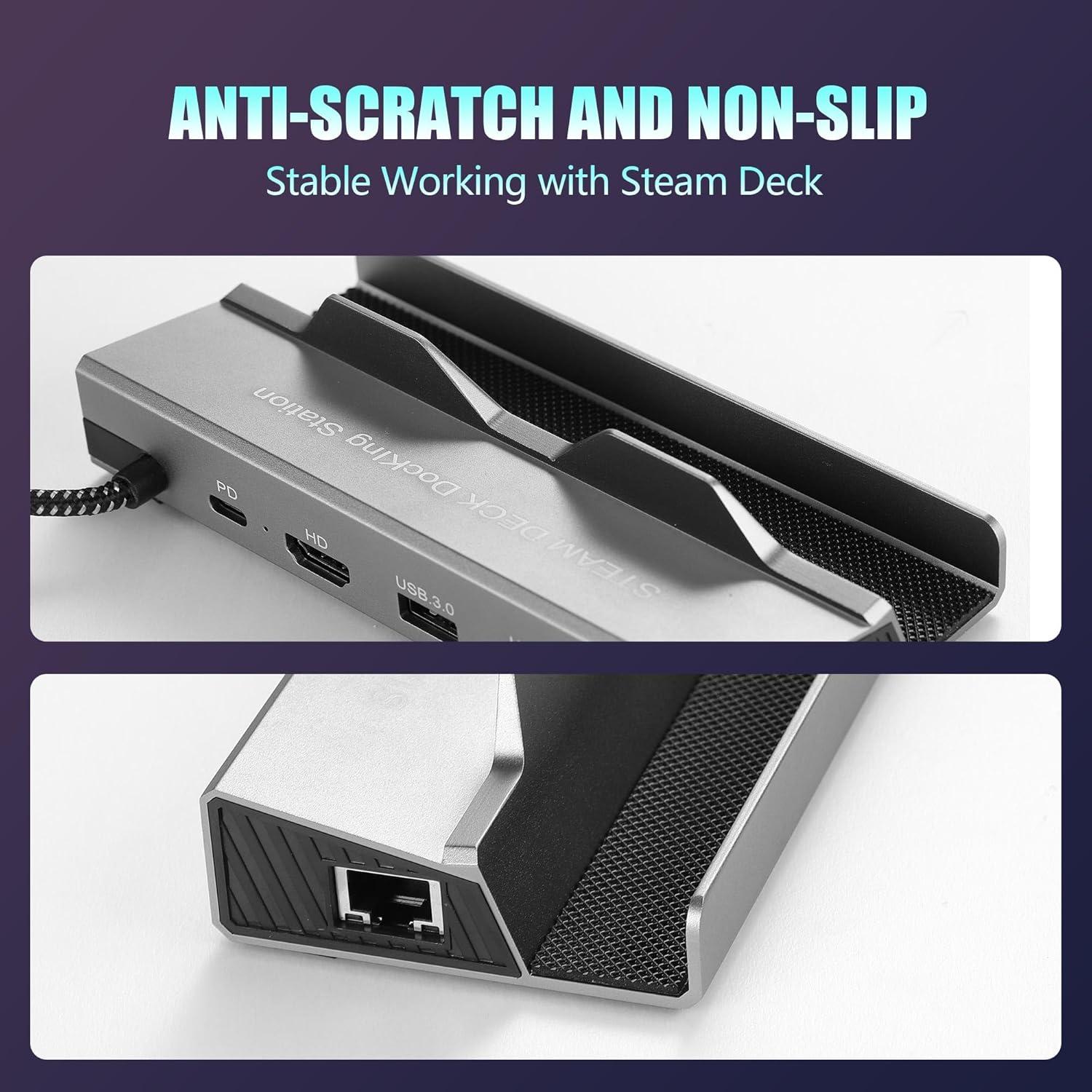 Dock 6 en 1 para Steam Deck ROG Ally HDMI 4K Ethernet USB