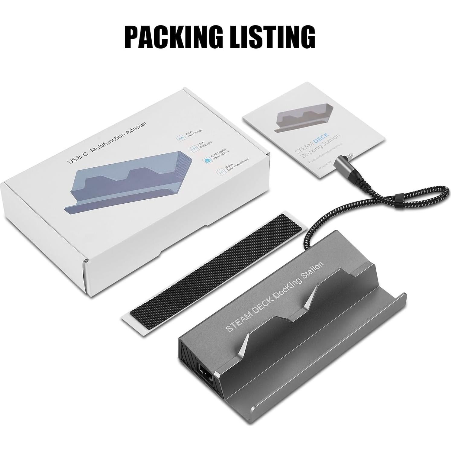 Dock 6 en 1 para Steam Deck ROG Ally HDMI 4K Ethernet USB