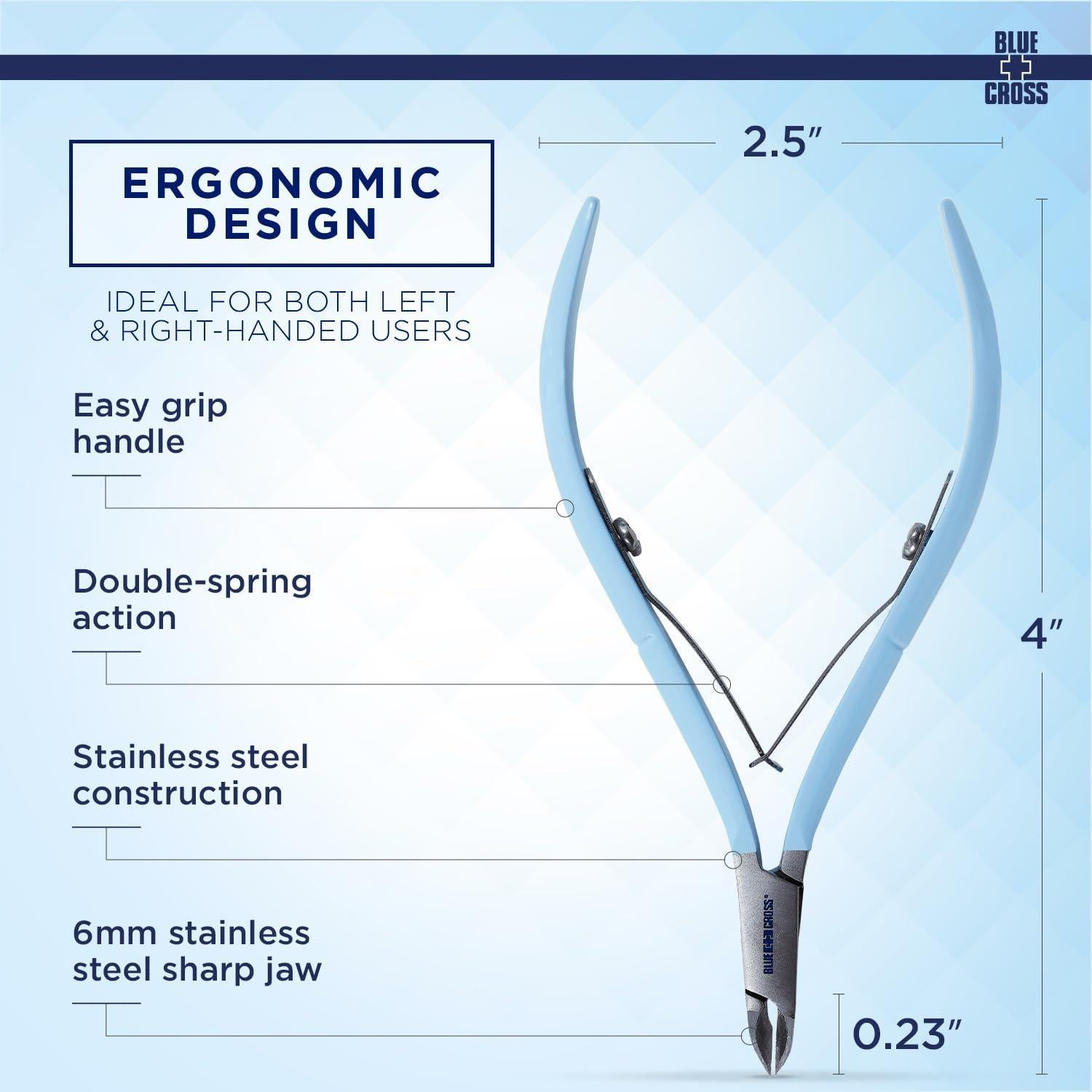Cortador de Cutículas Blue Cross 6mm Acero Inoxidable Profesional