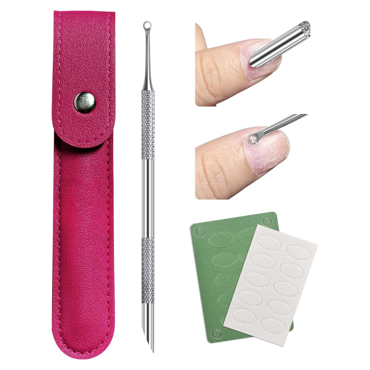 Empujador de Cutículas KUNSHNBEI Acero Inoxidable 3 en 1