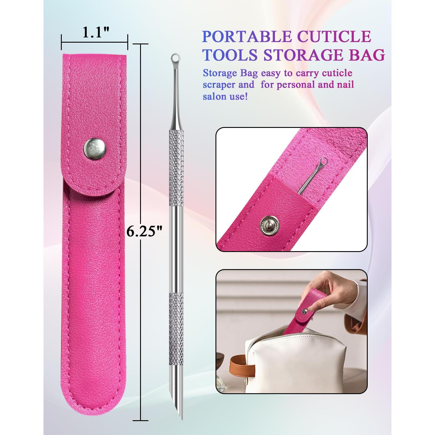 Empujador de Cutículas KUNSHNBEI Acero Inoxidable 3 en 1