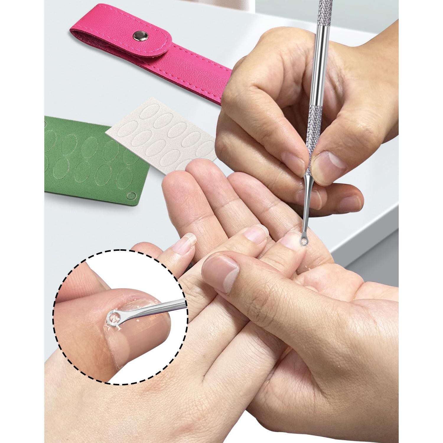 Empujador de Cutículas KUNSHNBEI Acero Inoxidable 3 en 1