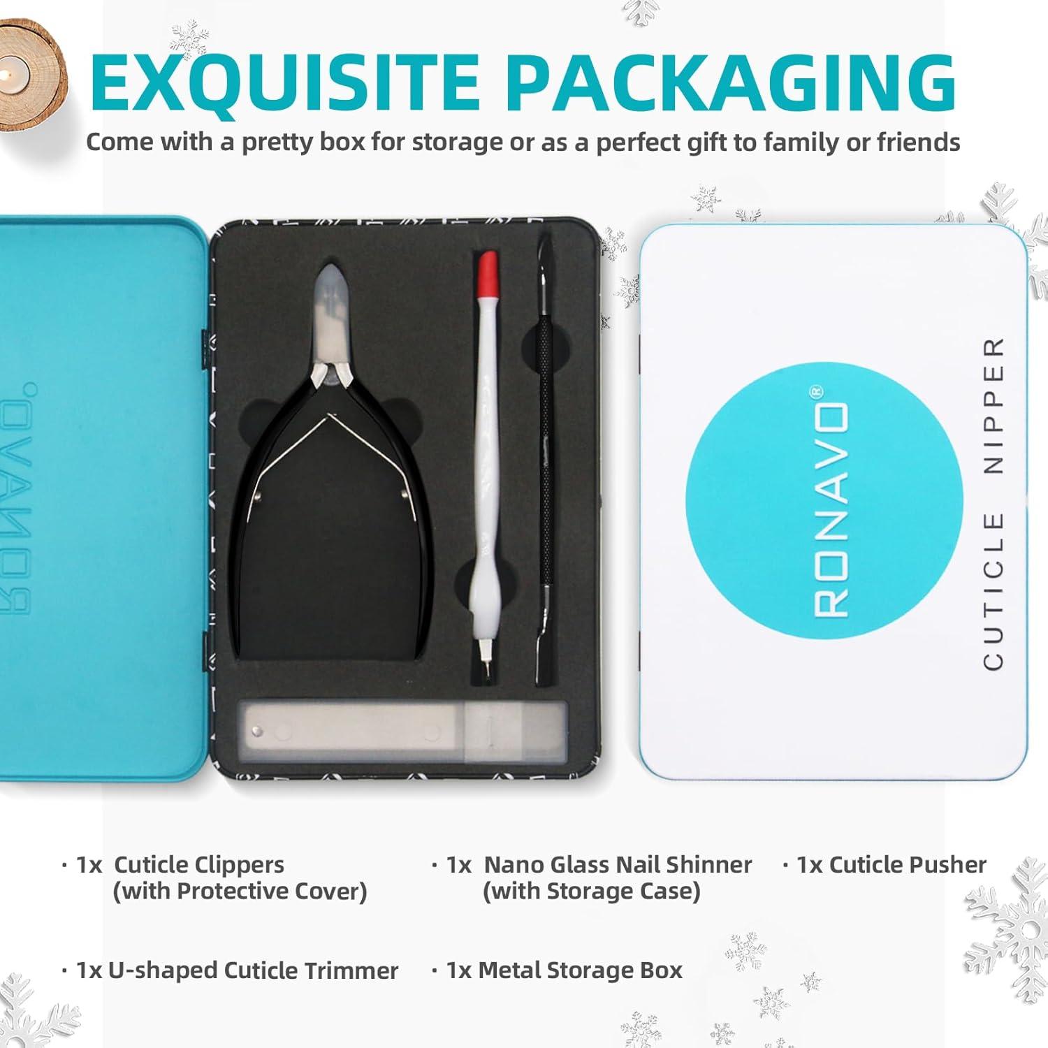 Recortador de Cutículas RONAVO Acero Inoxidable Profesional