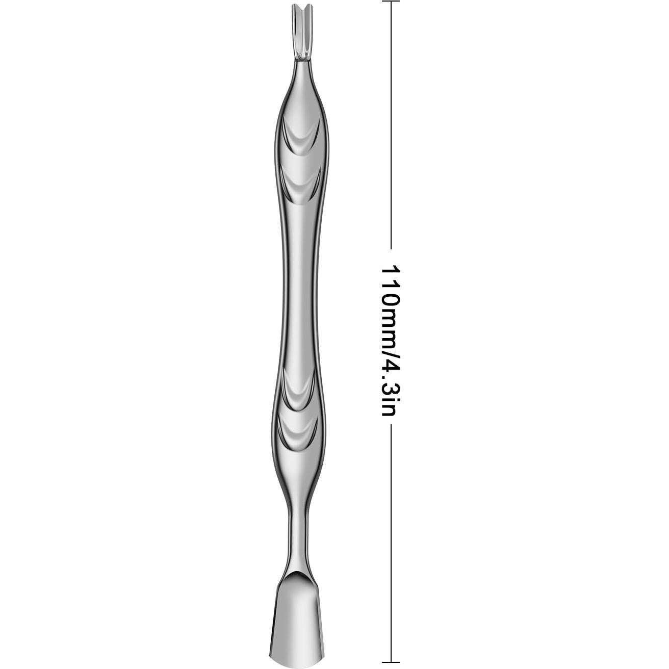 BEZOX Empujador de Cutículas 2 en 1 - Acero Inoxidable
