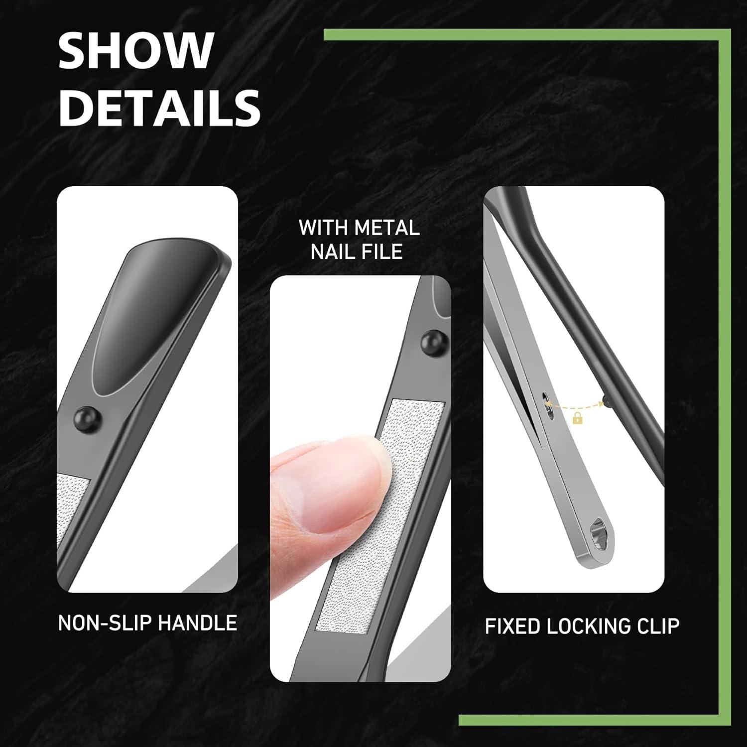 Cortauñas para Uñas Encarnadas BALUCA - Acero Inoxidable, Negro