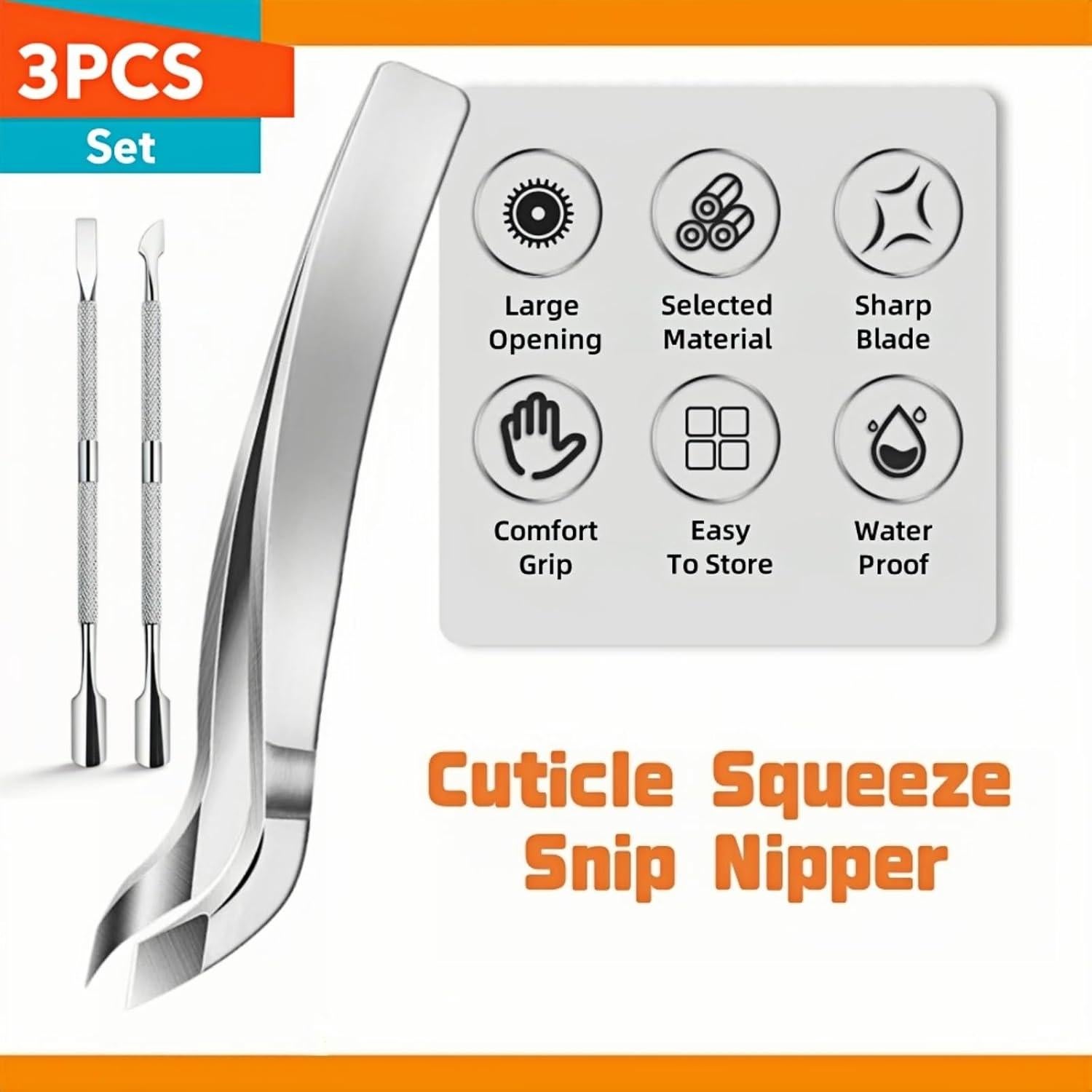 Juego de Cortador y Pinzas de Cutículas Marycarrie - Acero Inoxidable