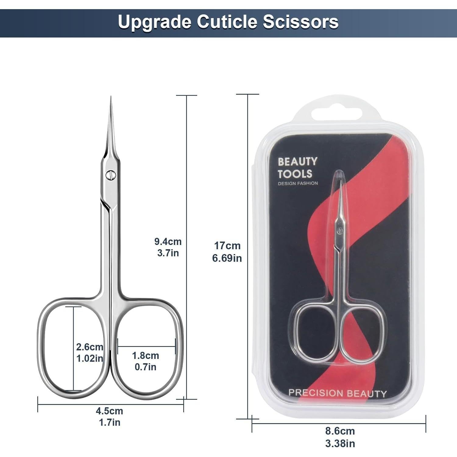 Tijeras para Cutículas CGBE Curvadas de Acero Inoxidable