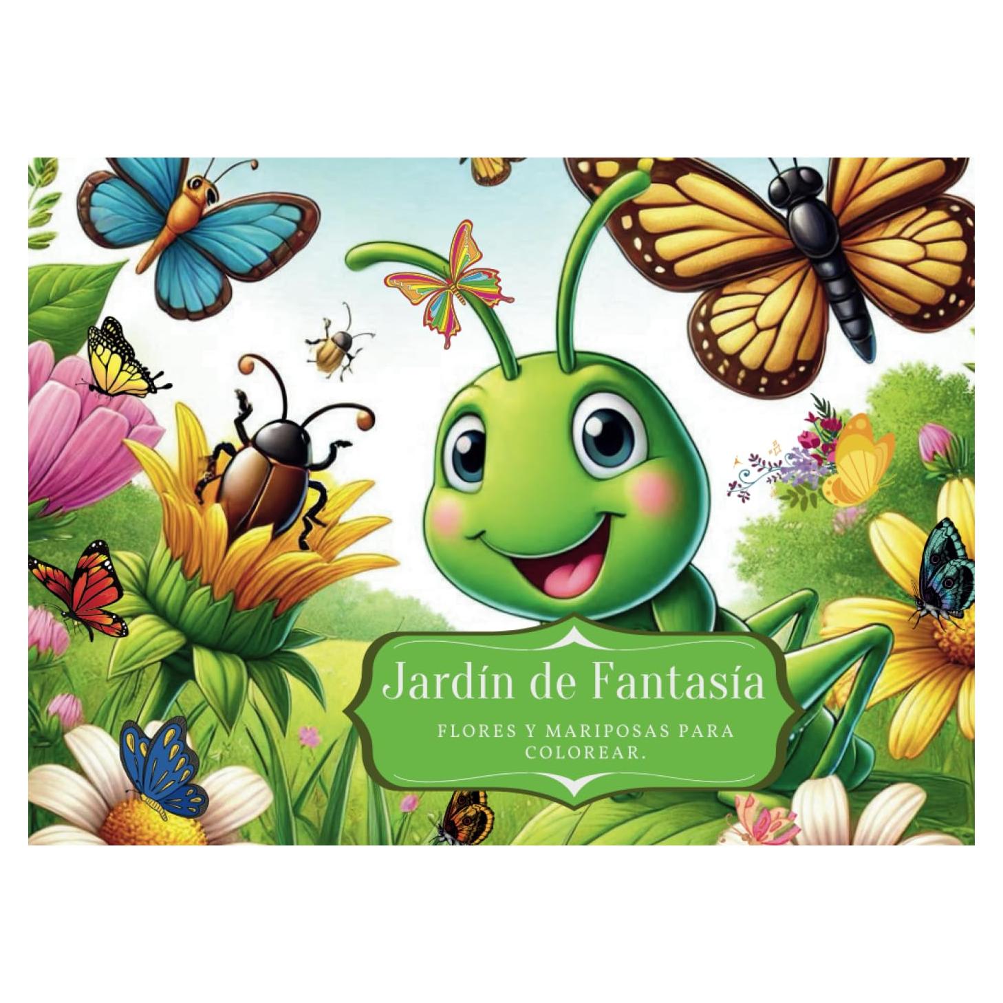 Jardín de Fantasía:: Flores y mariposas para colorear (Spanish Edition)
