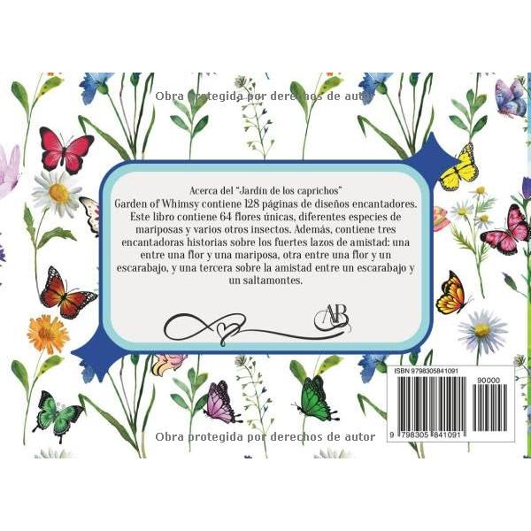 Jardín de Fantasía:: Flores y mariposas para colorear (Spanish Edition)