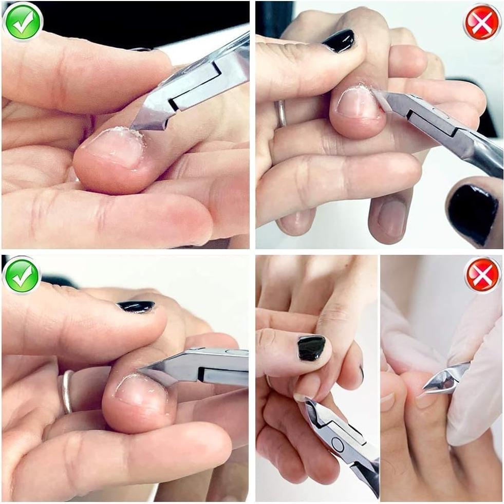 Cuticle Trimmer - Professional Nail Cuticle Nippers Cuticle Remover Cuticle Cutter Scissors Sharp Blades 3/4 Jaw Clippers Stainless Steel Manicure Pedicure Tools Fingernails Toenails by Krisp Beauty