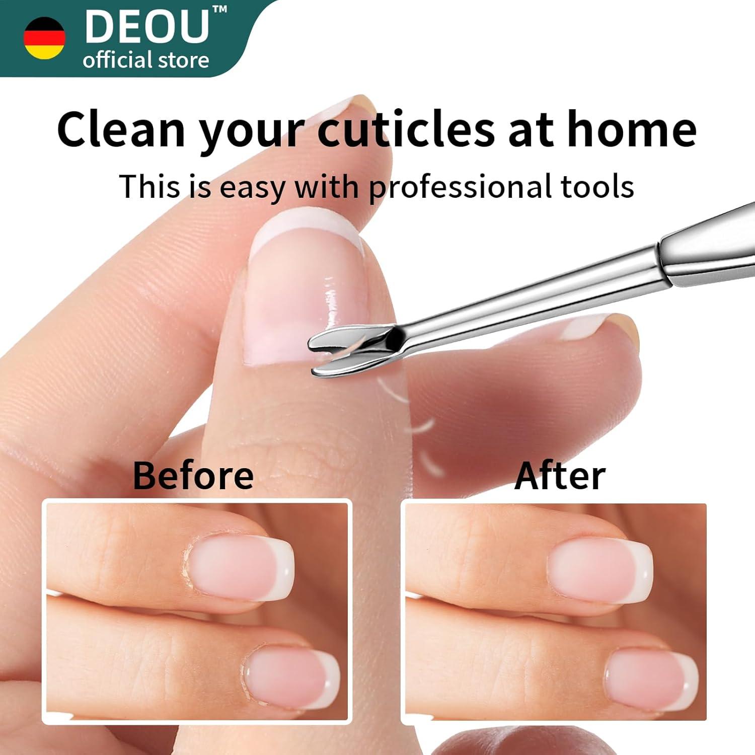 Removedor de Cutículas DEOU de Acero Inoxidable Profesional